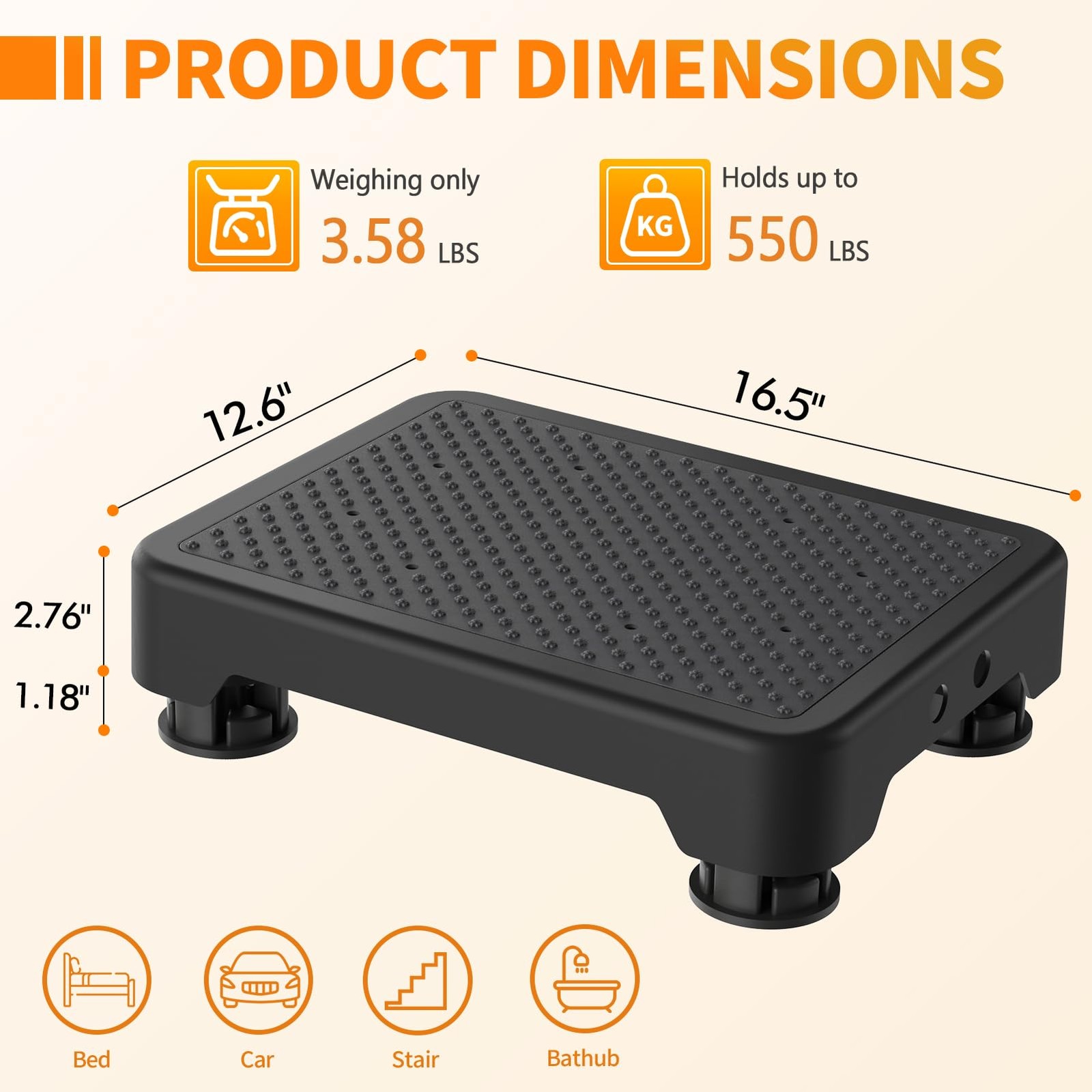 Ronlap One Step Stools for Adults, Portable Safety Step Platform for Seniors …