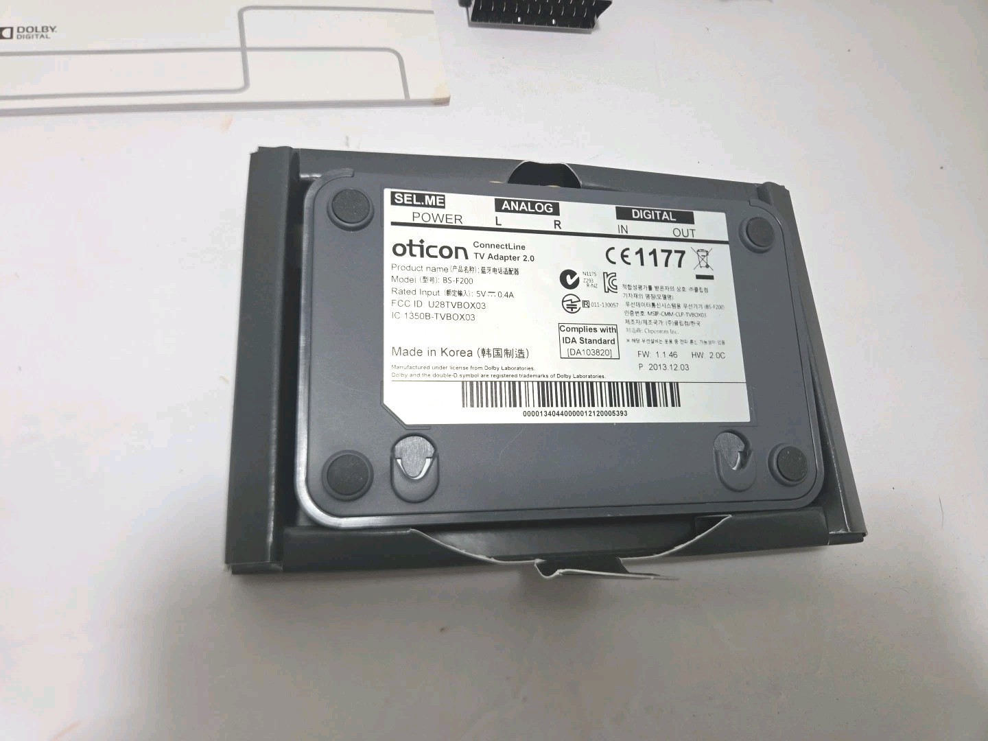 Oticon ConnectLine TV Adapter 2.0 for Hearing Aids – NEW Open Box