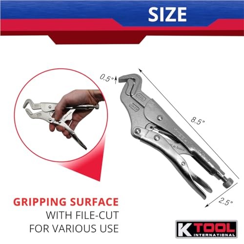54053 Parrot Nose Adjustable Pliers, Non Slip Three Side Jaw Grip, Chrome