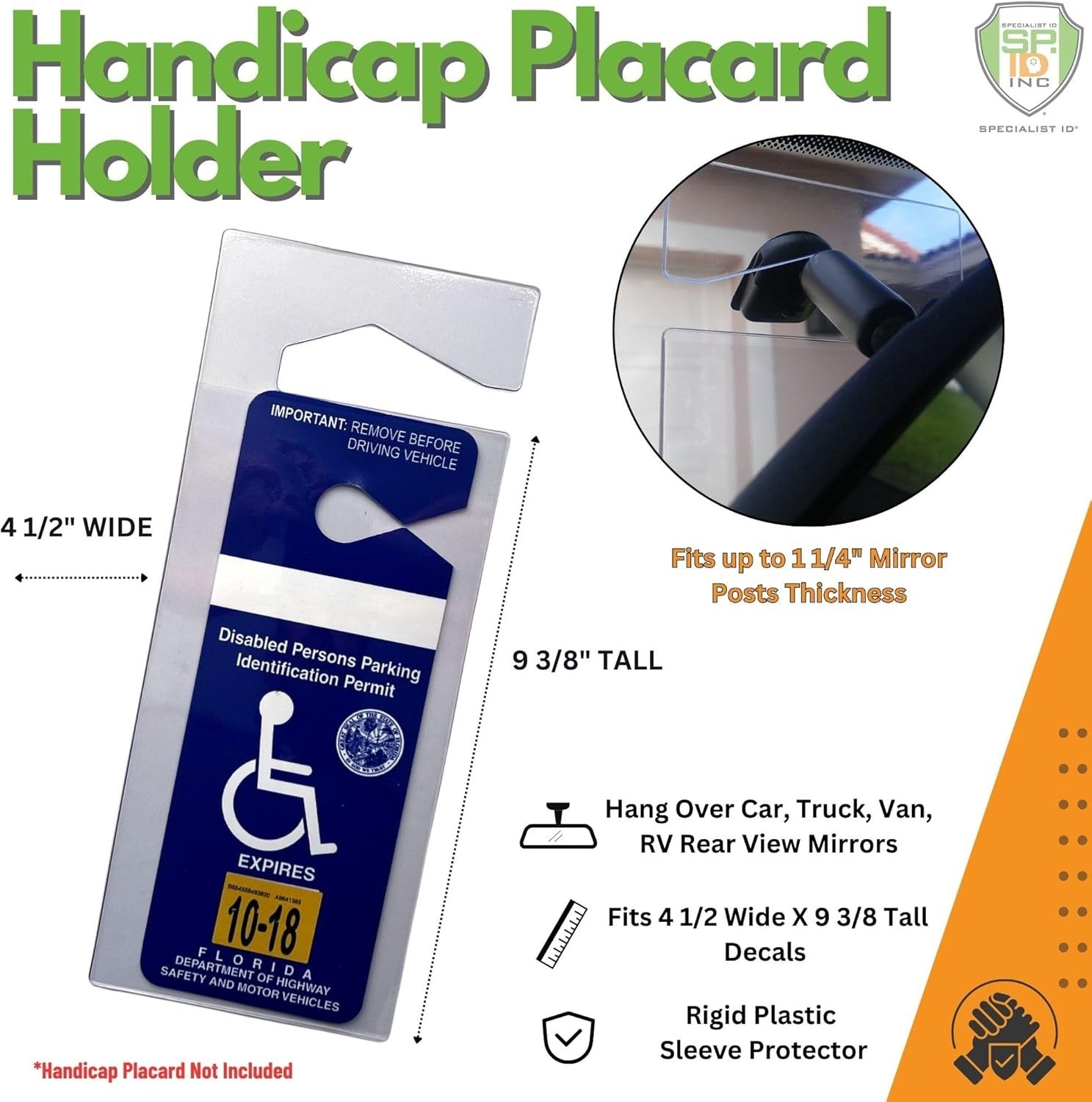 2 Pack Clear Handicap Parking Placard Holder – Durable Permit Cover for Vehicles