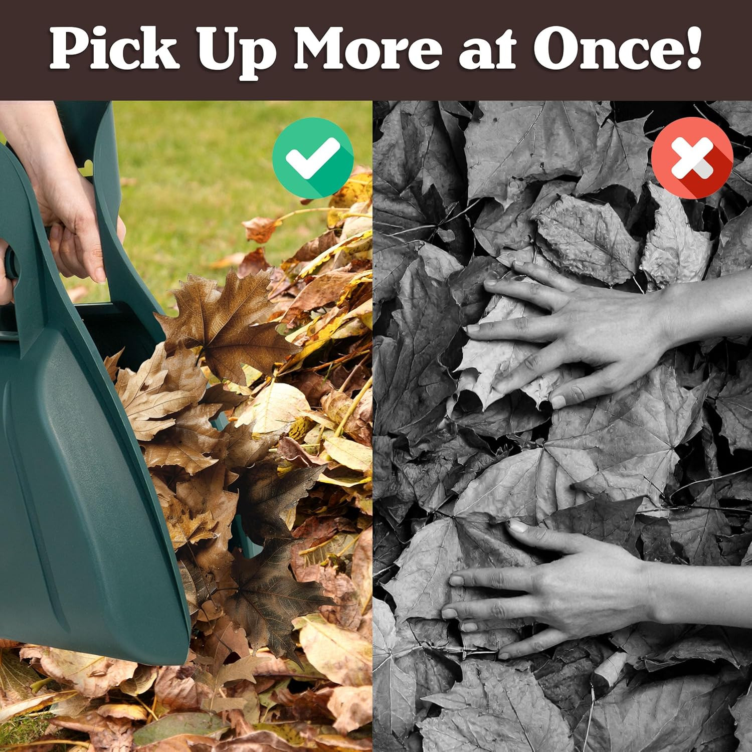 Leaf Scoops Hand Rakes – Lightweight, Durable Grabber Tool for Scooping up Leave
