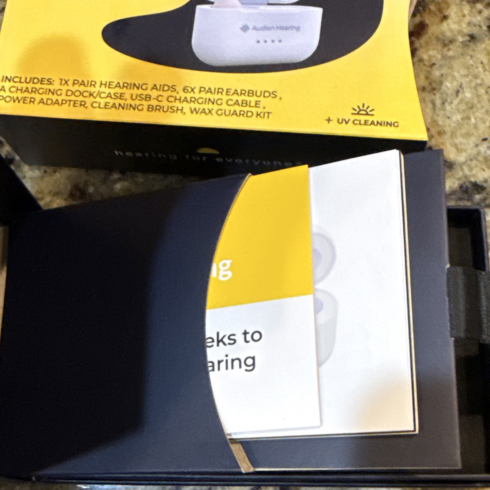 Audien Hearing ATOM PRO 2 Rechargeable Hearing OTC Aids + Case + UV Cleaning