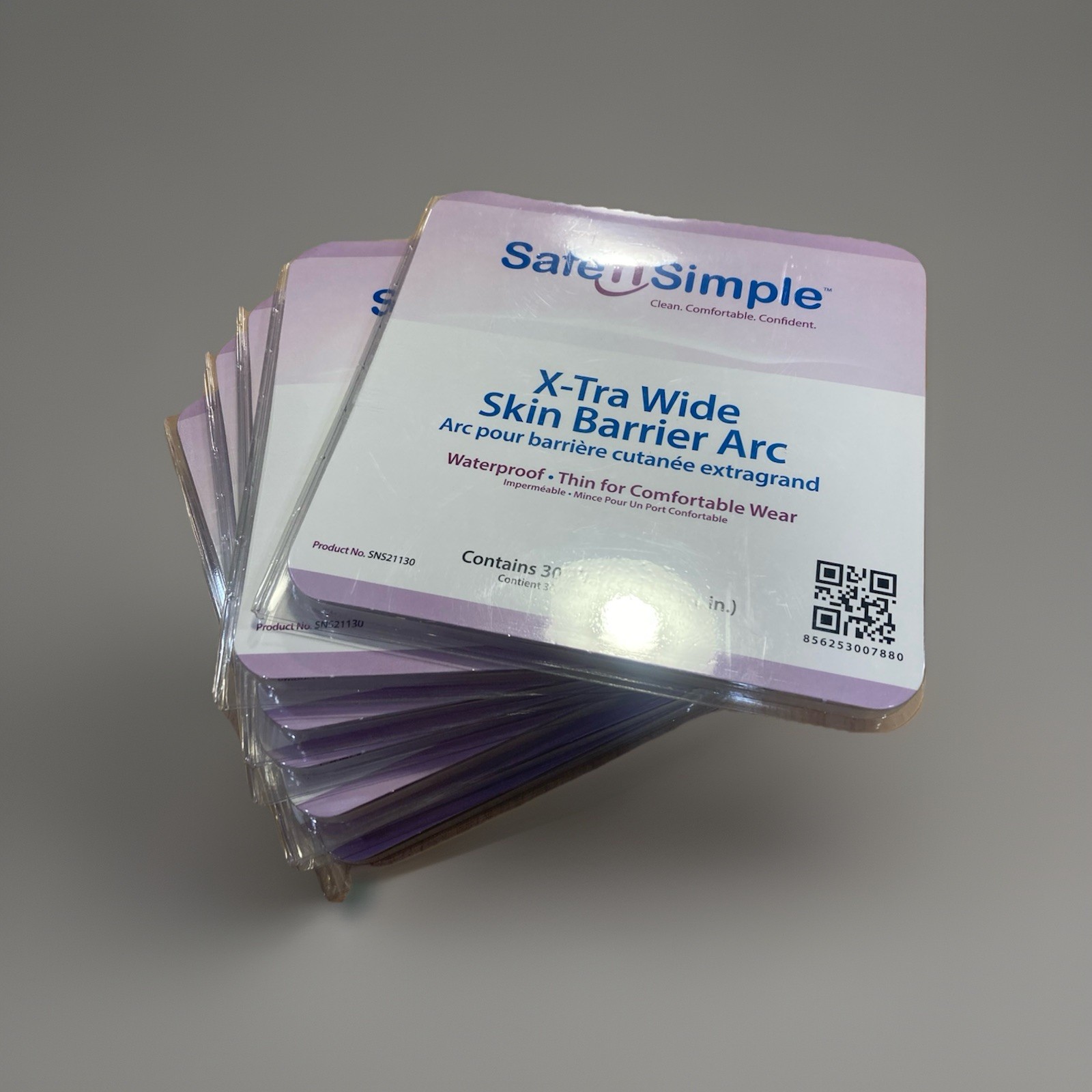 220 Safe N Simple X-Tra Wide Skin Barrier Arcs 30 Count, #SNS21130 Exp 10/2026