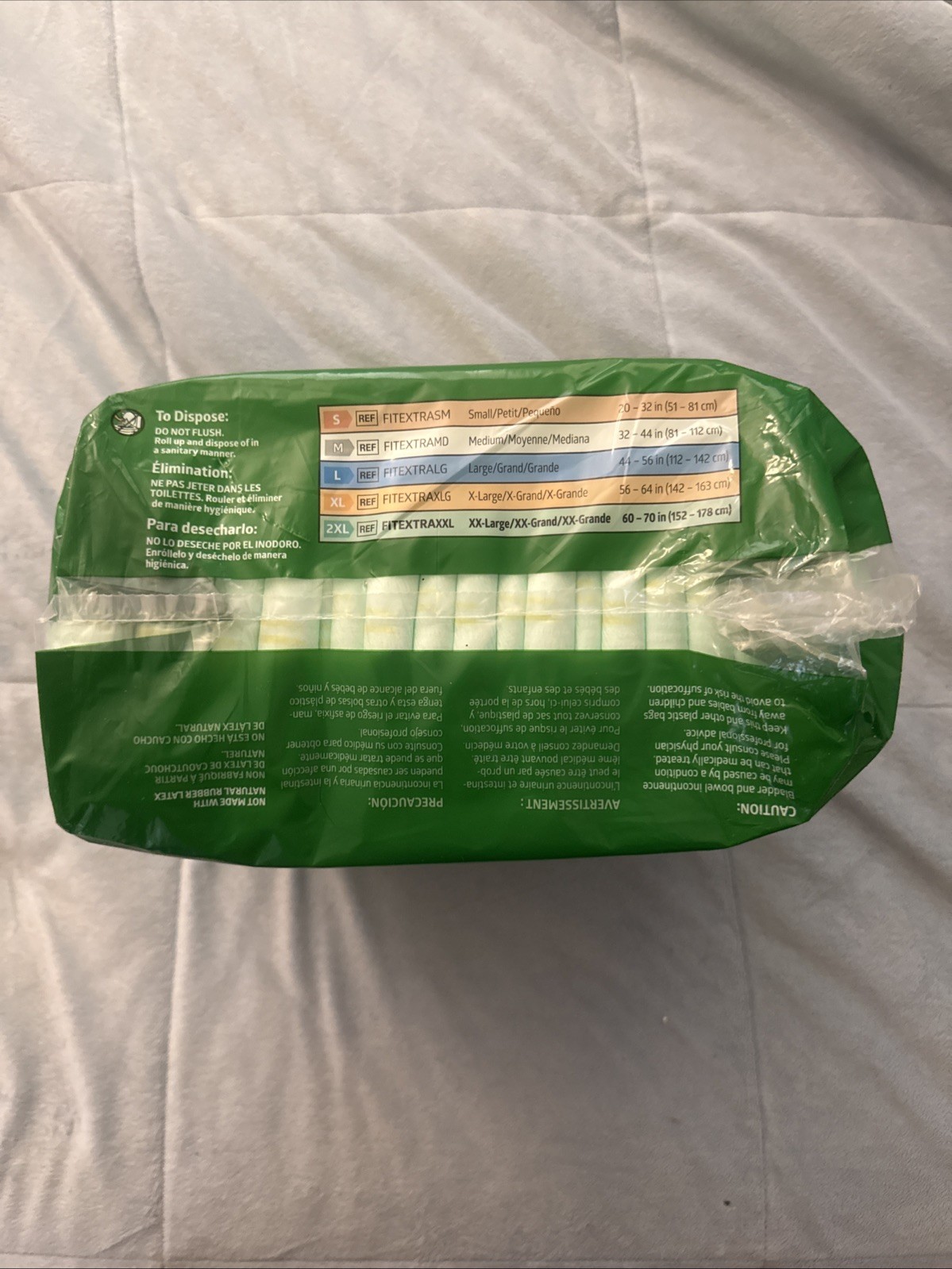 Medline FitRight OptIFit Briefs Adult Diapers w/Tabs, 2XL, Unisex 56in-64in 20ct