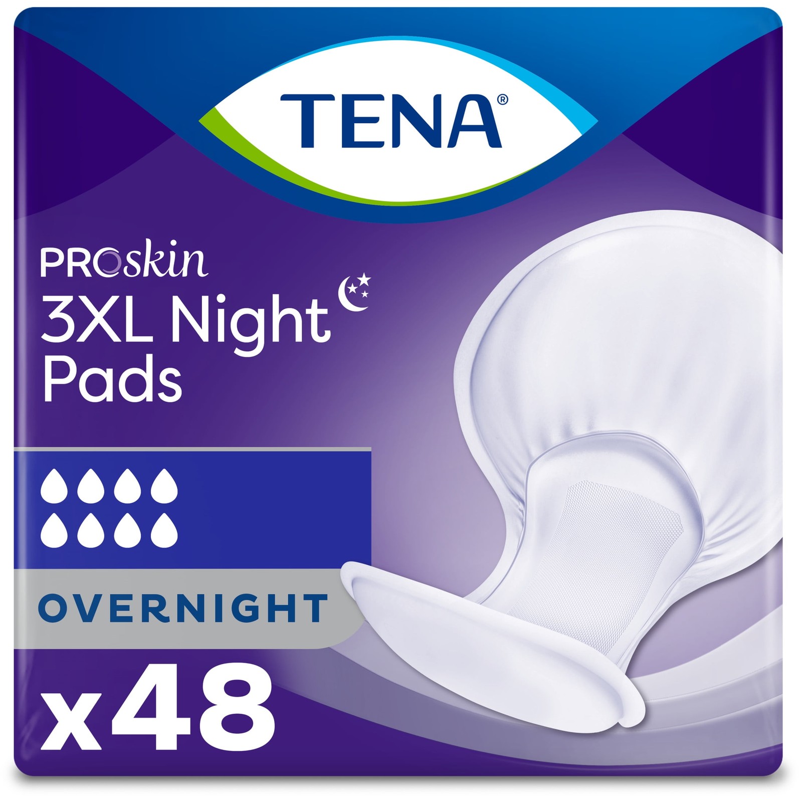 Tena ProSkin 3XL Incontinence Pads for Women and Men, Overnight Absorbency