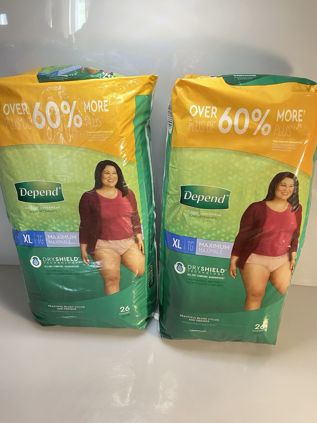 Depend Fit-Flex Underwear for Women Maximum Absorbency XL Lot Of 2, 26 Ct. Ea.