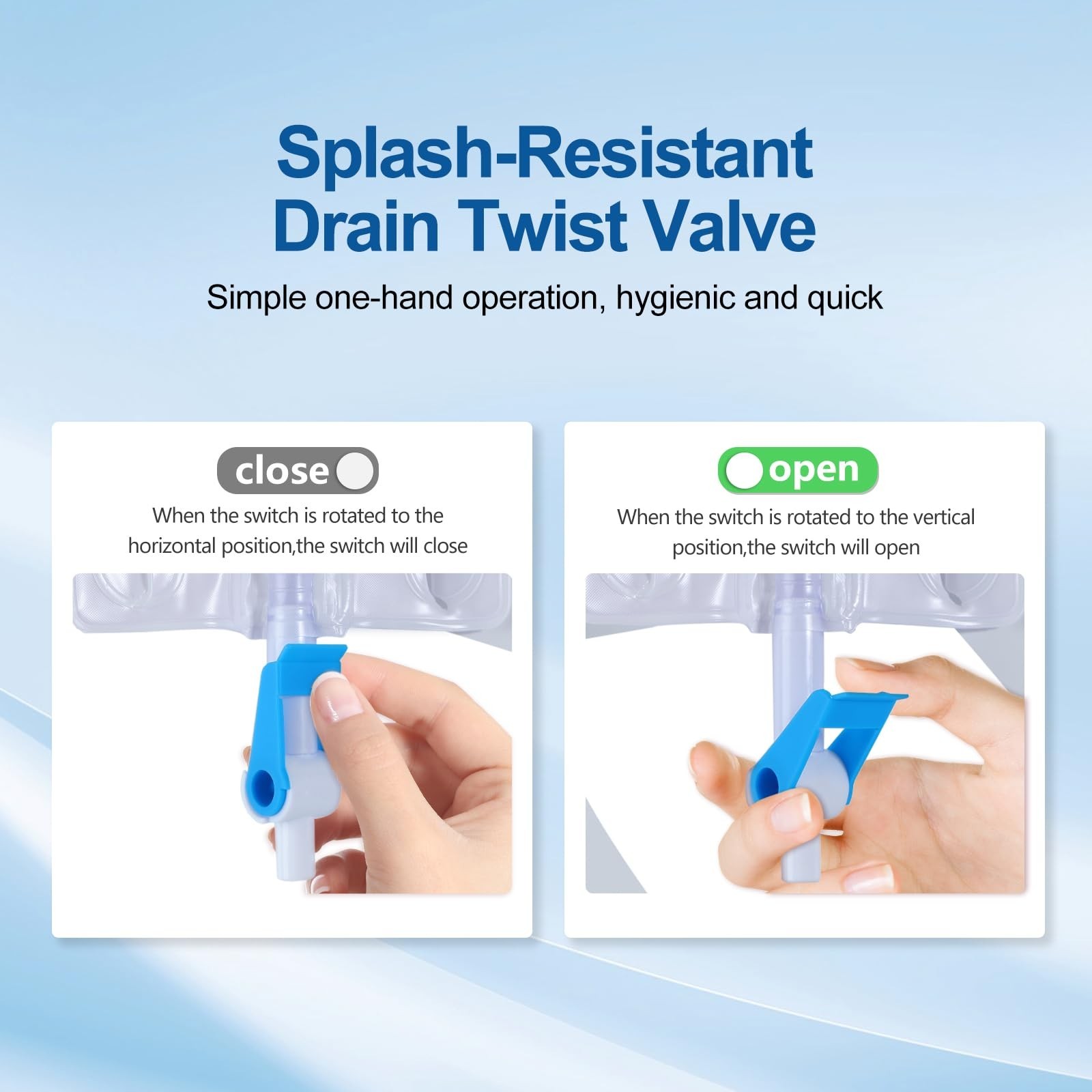 3 Pack 600ml Nephrostomy Bags with Twist Drain Valve & 24″ Tubing, Soft Straps
