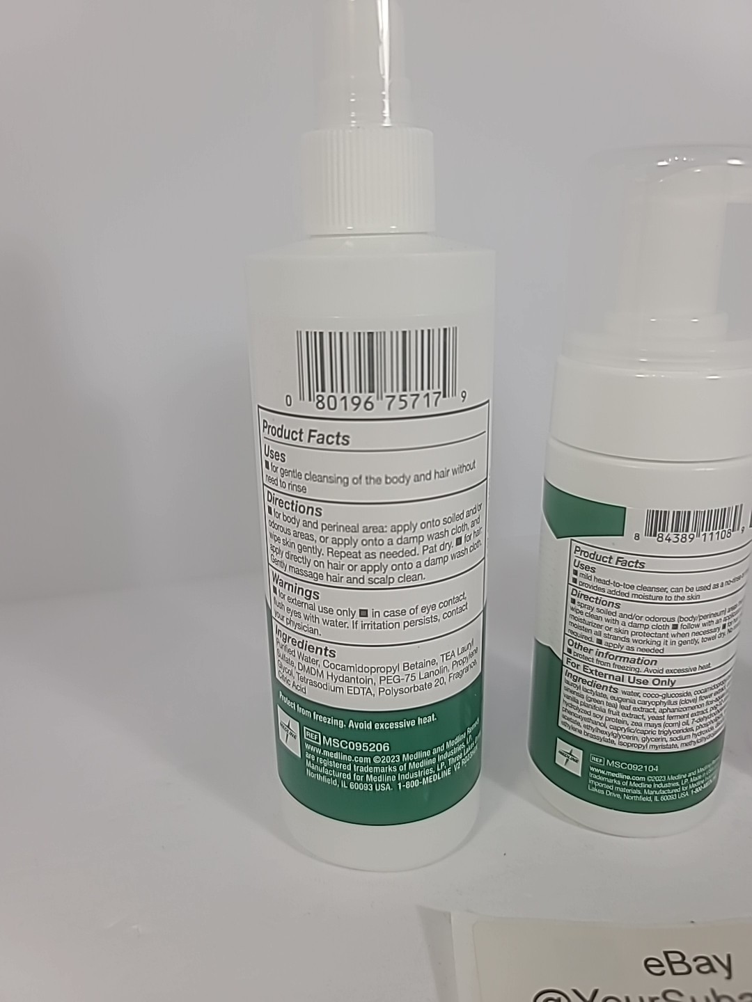 Medline Remedy Cleanse Lot Of 3 – Spray 8oz, Foam 4oz, & Shampoo + Body Wash 8oz