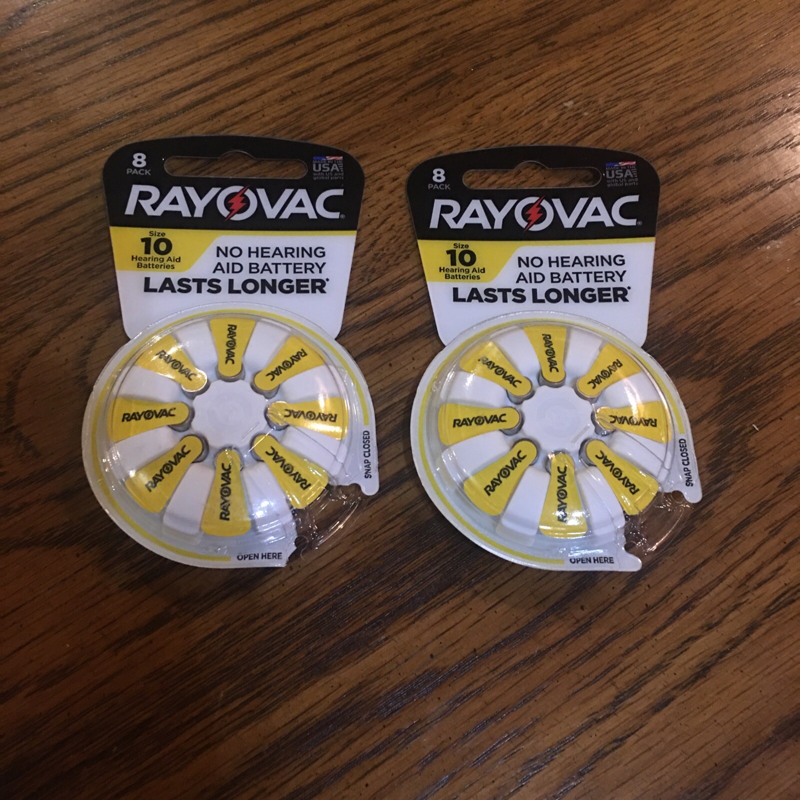 Lot of 2 – Rayovac 8 Pack of #10 Hearing Aid Batteries EXP Oct 2023 A3