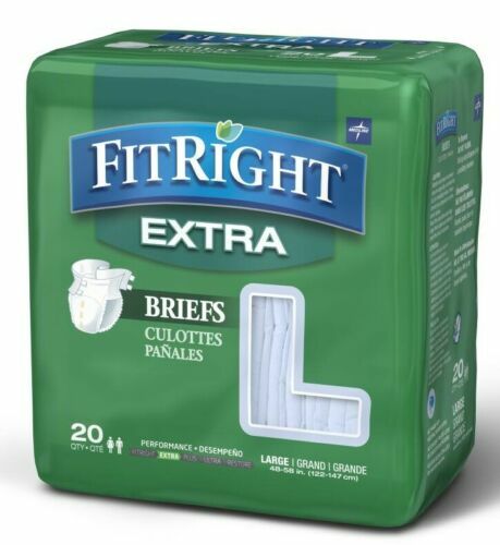 FitRight Large Extra Briefs, 48″-58″ L Adult Diapers, 20 ct.