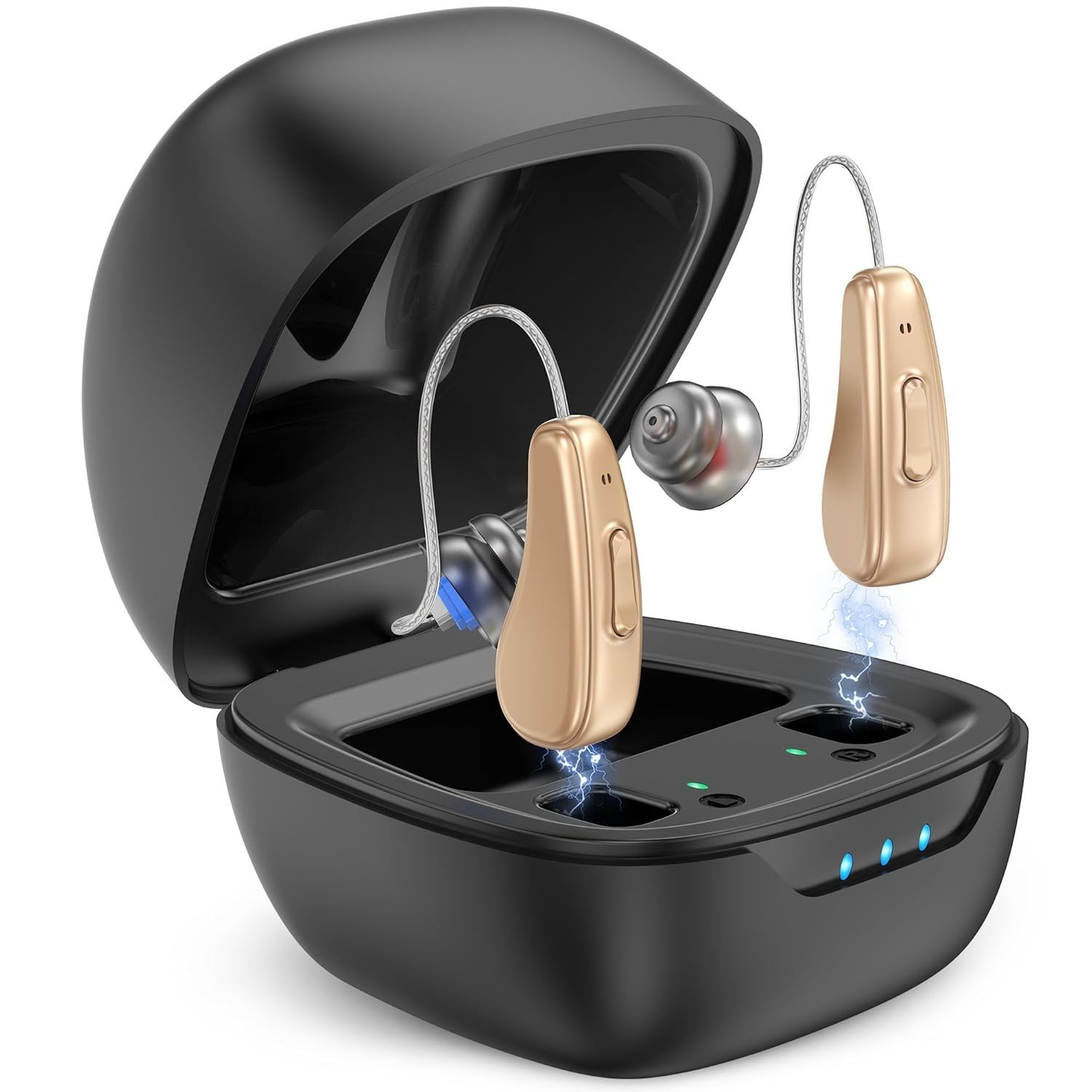 Hearing Aids for Seniors Rechargeable with Noise Cancelling, 5 Levels Adjustment