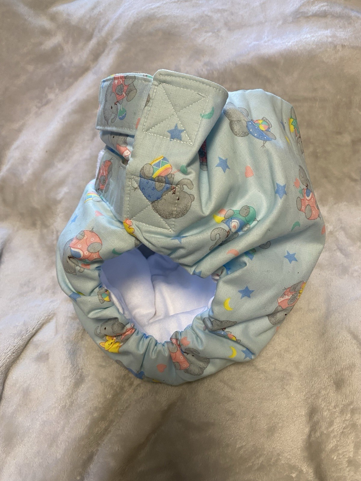 Adult baby Cloth Diaper (dependeco SMALL Blue Baby Elephants)