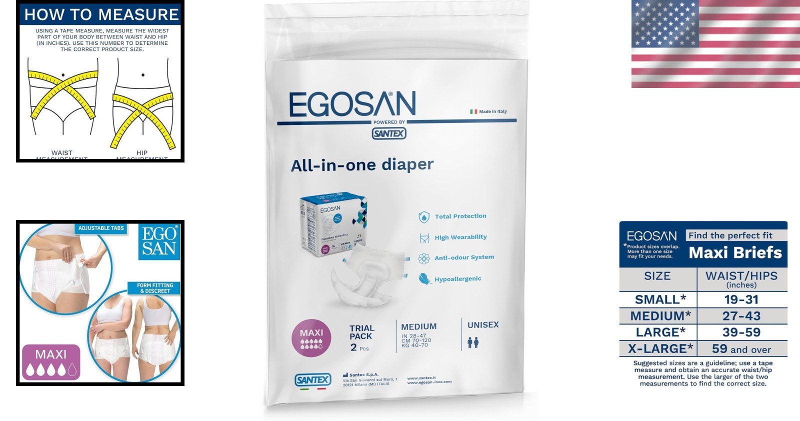 Comfort-Fit Adult Diapers with Wetness Indicator – Maxi Absorbency, 2 Count