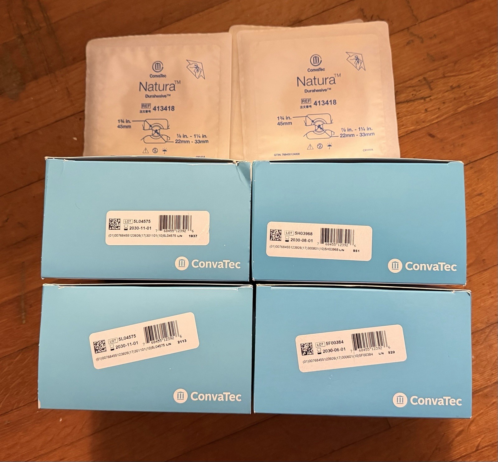 (47 pieces) 4 Boxes of 10 + 7 Loose- Convatec #413418 Natura Skin Barrier 1-3/4