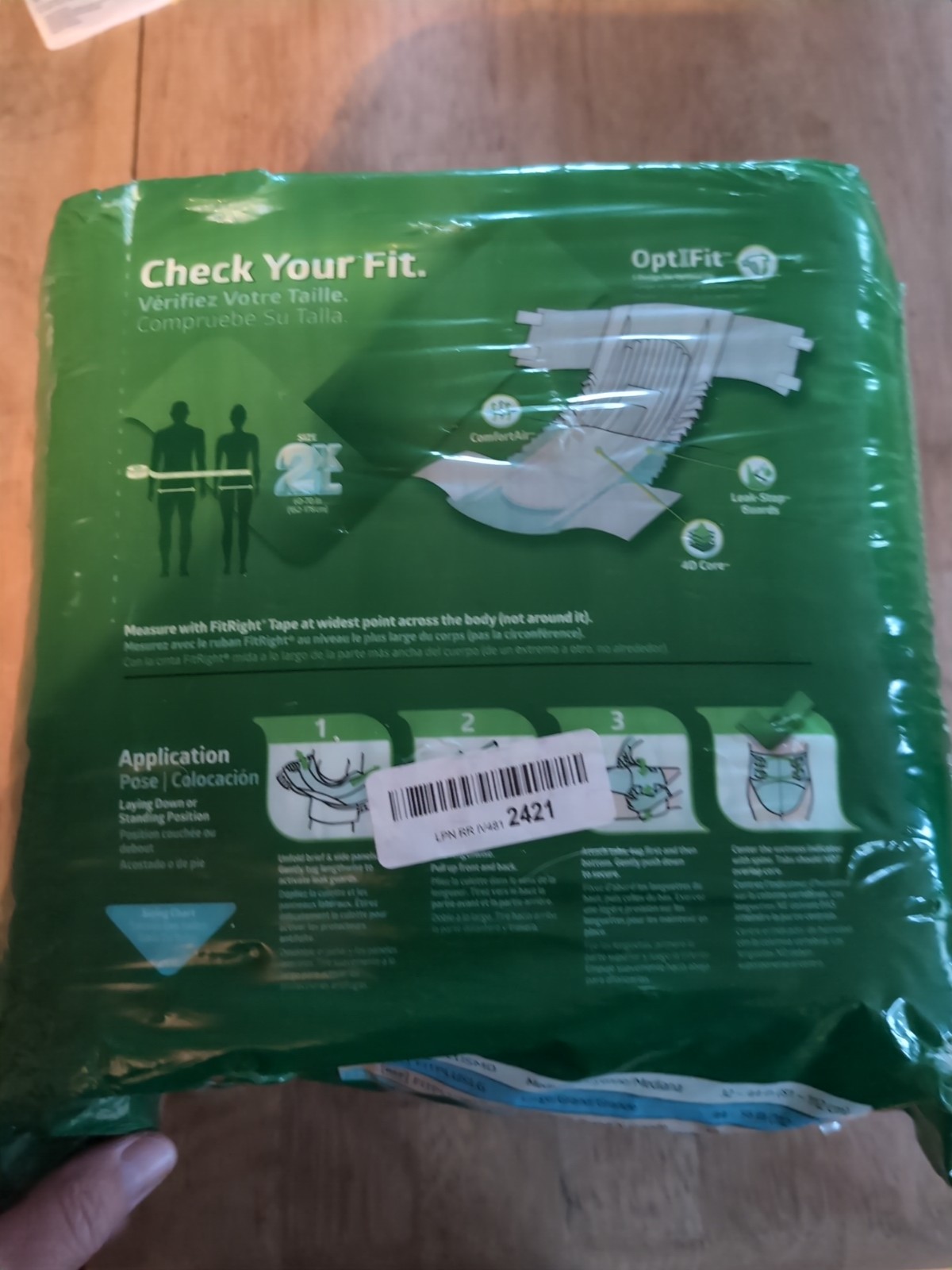 FitRight Plus Briefs XXL Anti-Leak Guard 60-69 Unisex New in Package/Missing 1