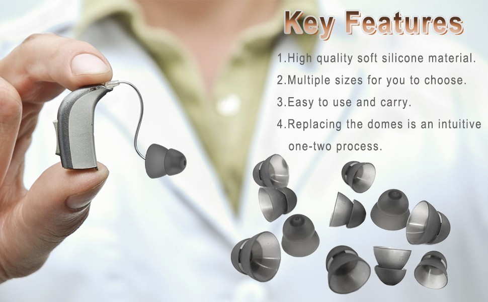 Hearing Aid Power Domes Close Domes Ear Tips Fit Most RIC RITE Style