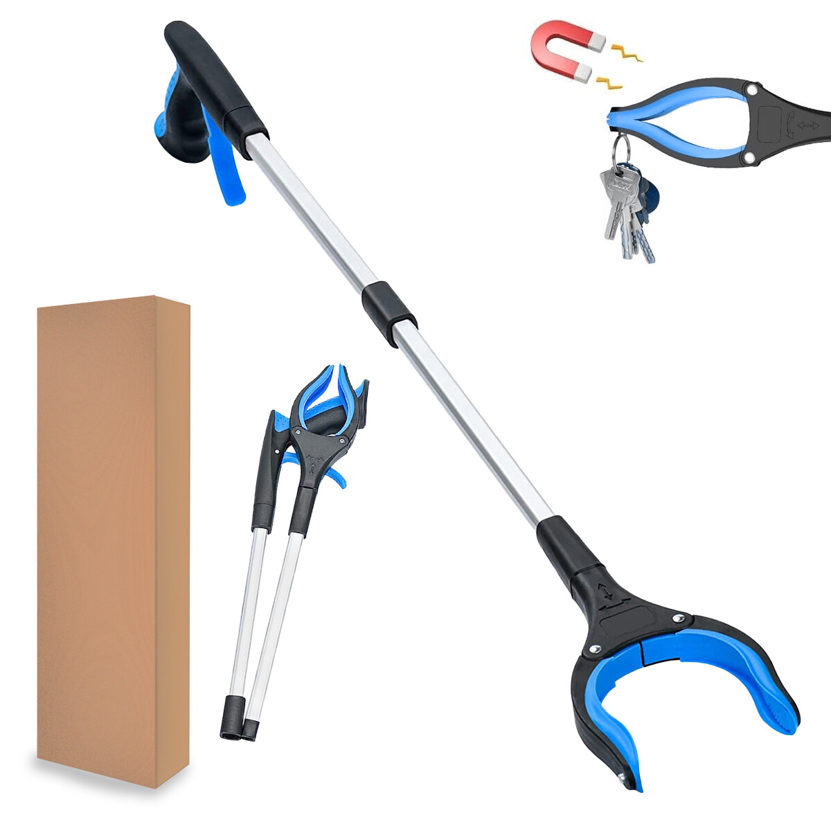 32″Foldable Sturdy Aluminum Pick Up Tool Reacher Grabber for Elderly Assistance