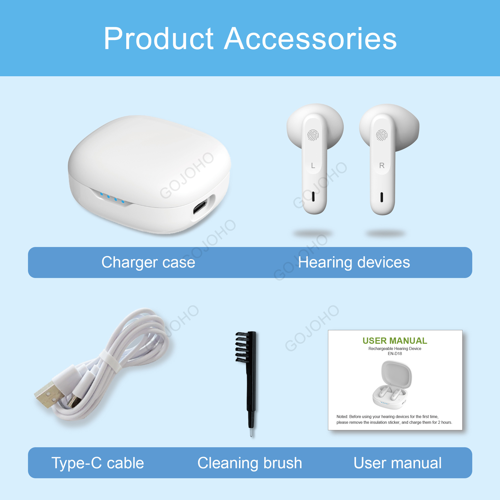 1 Pair Hearing Aids Invisible Digital ITE Ear Enhancer Voice Hearing Amplifier