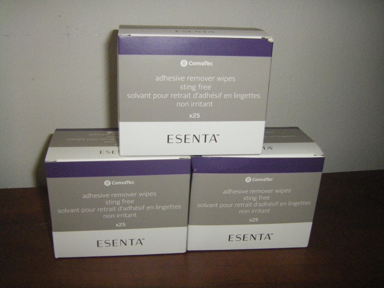 3 New Boxes (75 ct.) ConvaTec ESENTA Sting Free Adhesive Remover Wipes – Ex 2029