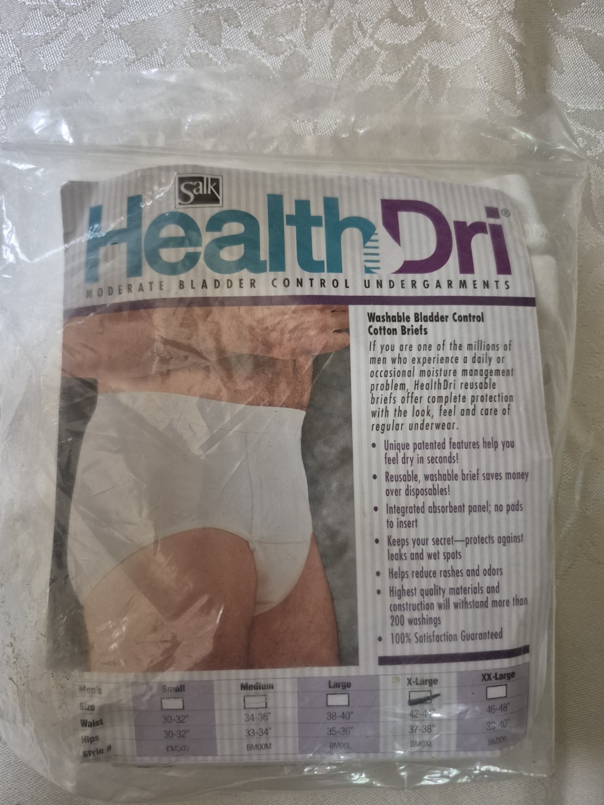 SalK Health Dri XL Men’s Bladder Control Briefs Washable Cotton Underwear