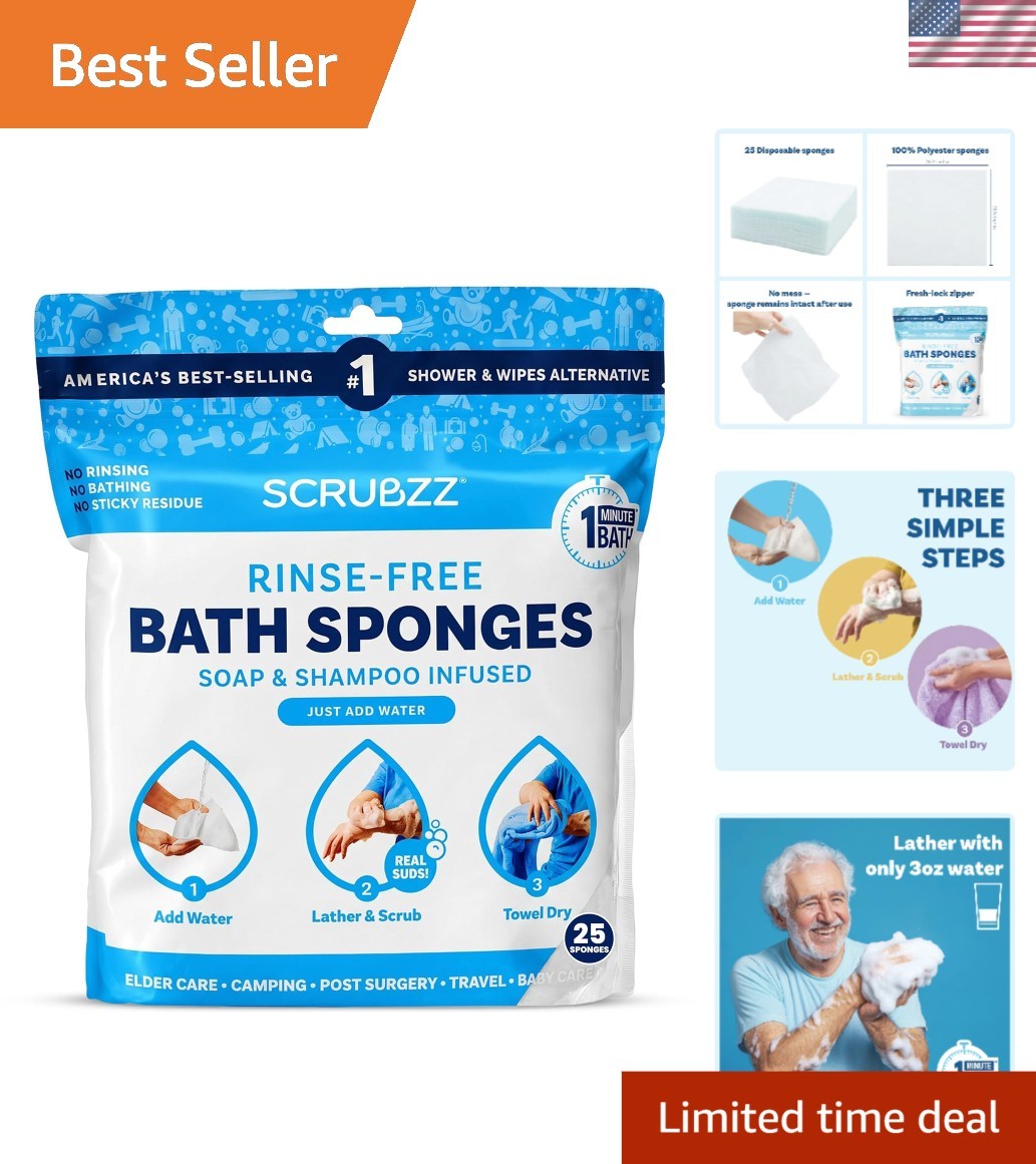 Lightweight Rinse-Free Bathing Wipes – Perfect for Travel and Caregiving