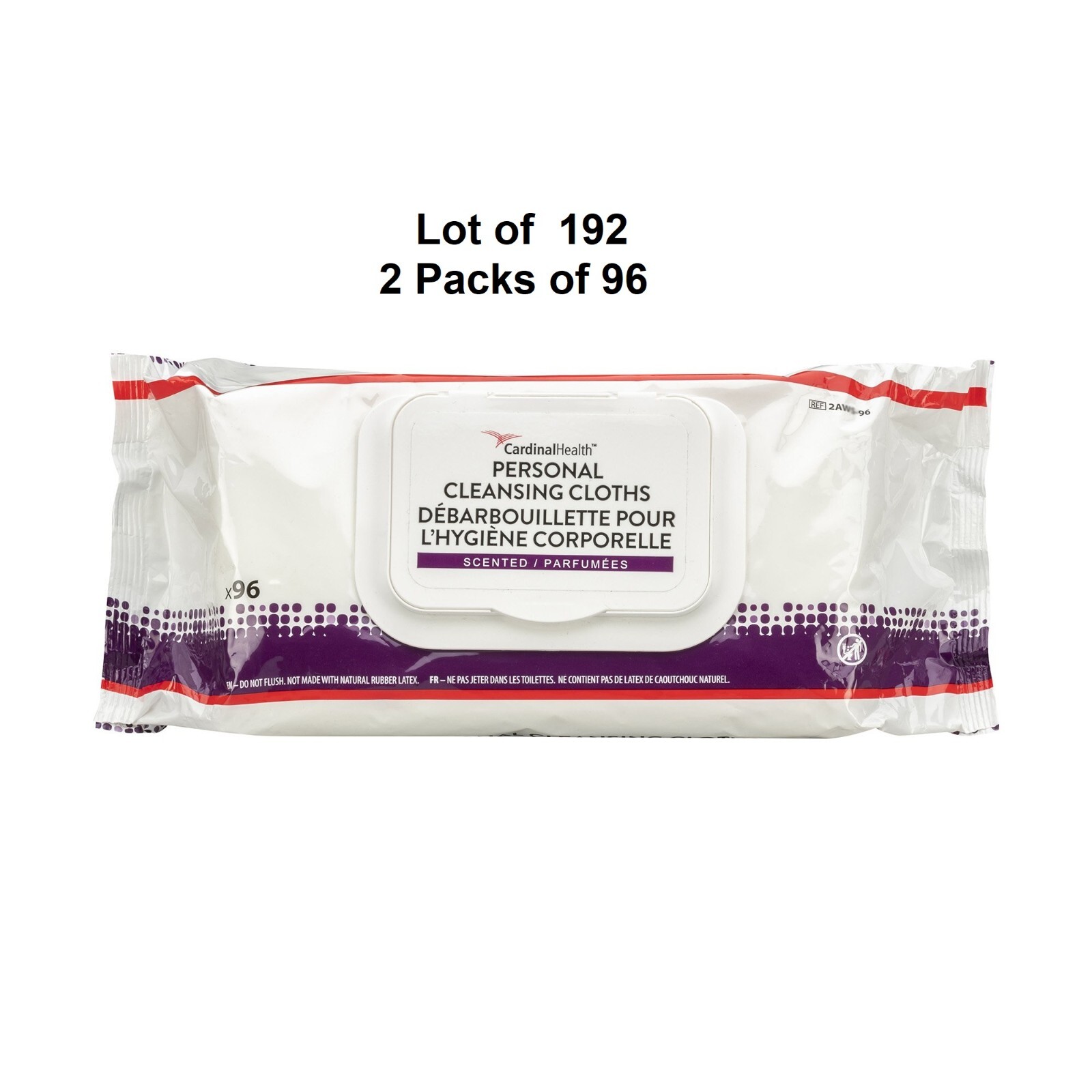 Cardinal Personal Cleansing Wipe cloths Unscented Adult Wipes 9 x 13, 192 Wipes