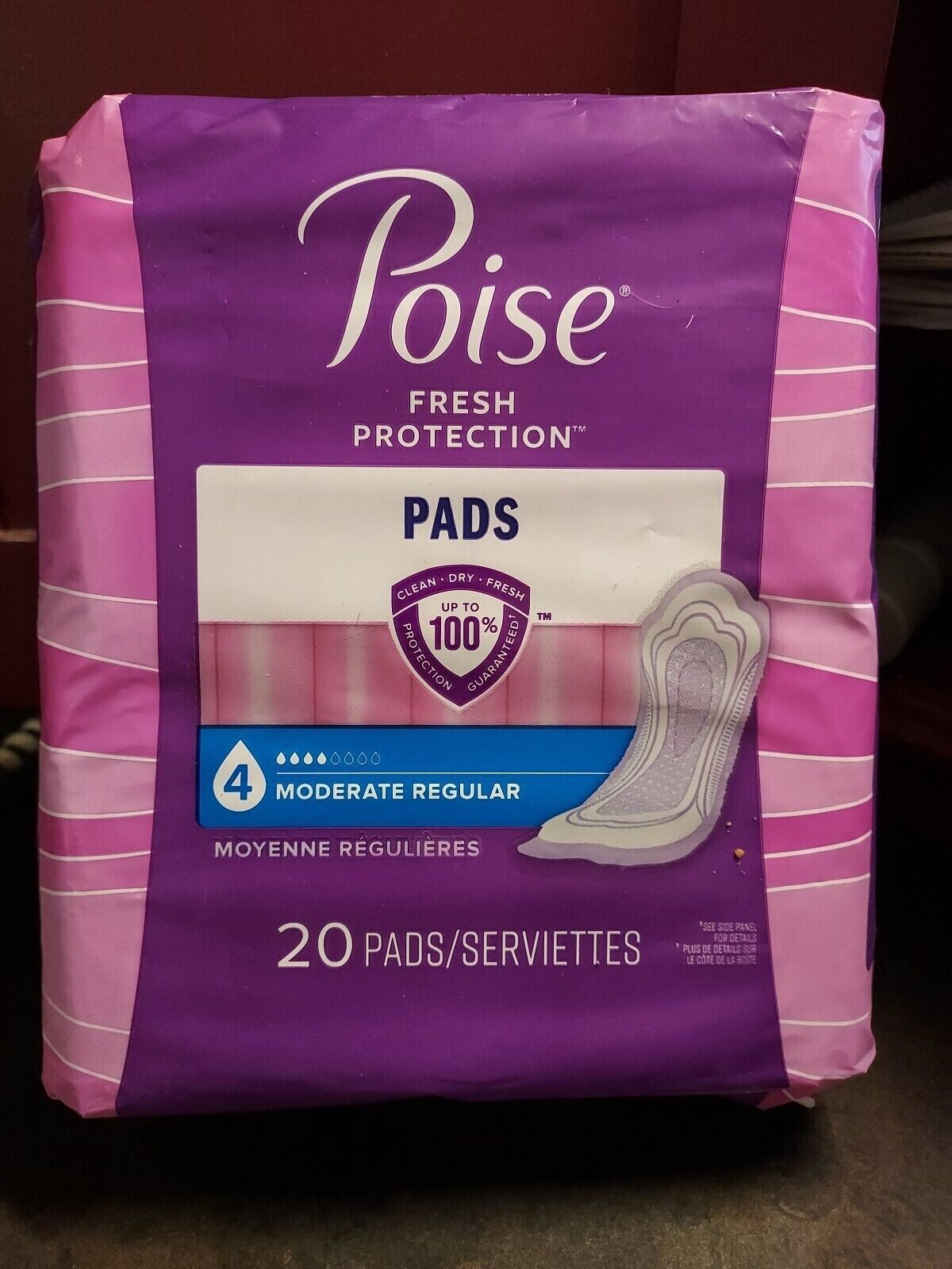 2 Packages – Poise Incontinence Pads – Regular Length – Level 4 – 40 total