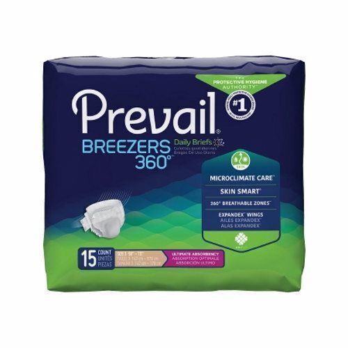 Unisex Adult Incontinence Brief Medium Size 3 Count of 15 By First Quality