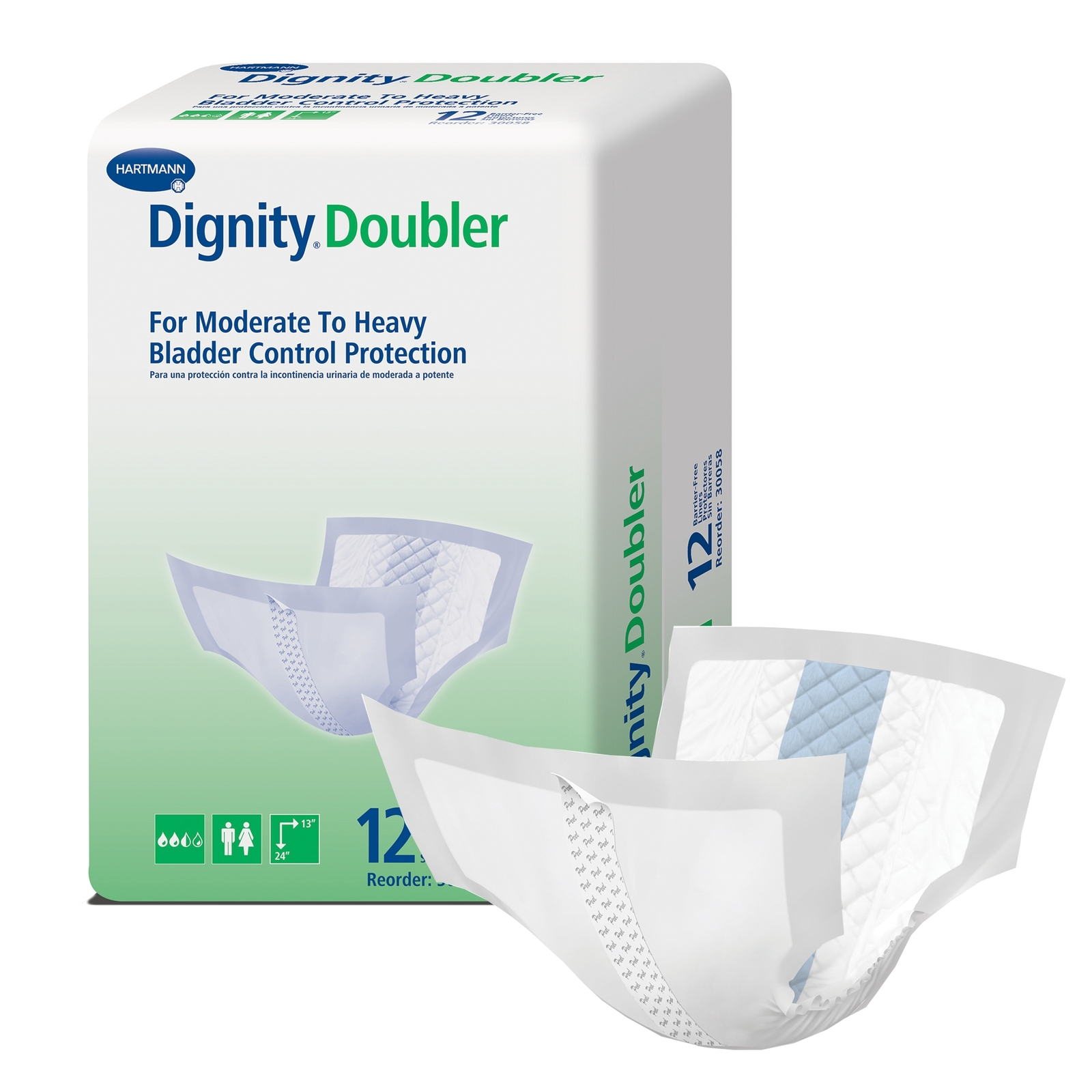 Hartmann Incontinent Pad 13 X 24 Inch Barrier-Free Moderate to Heavy 72 Ct