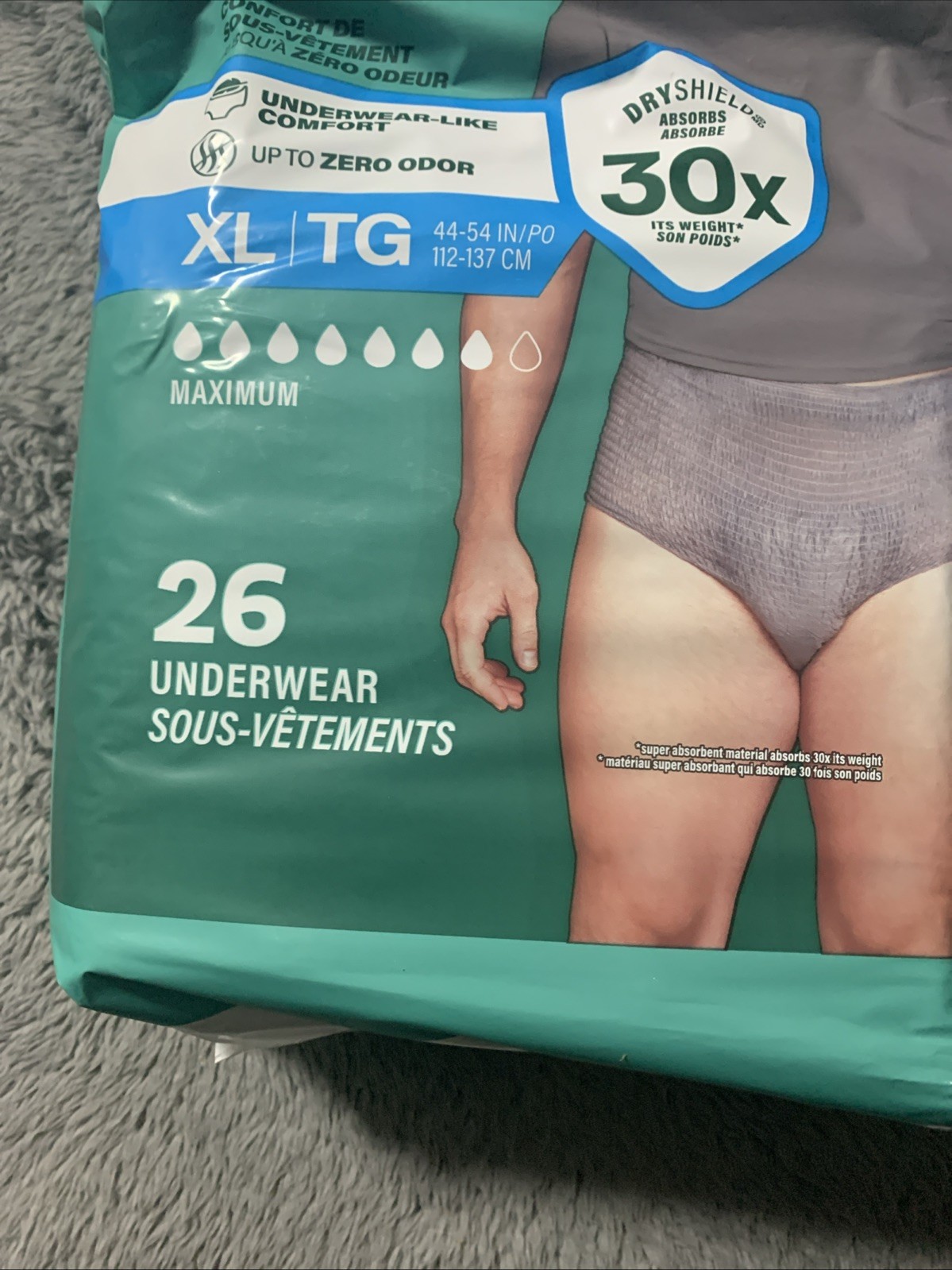 2 X Depend Men’s Fresh Protection Disposable Underwear 26 – XL (52 Total Pairs)