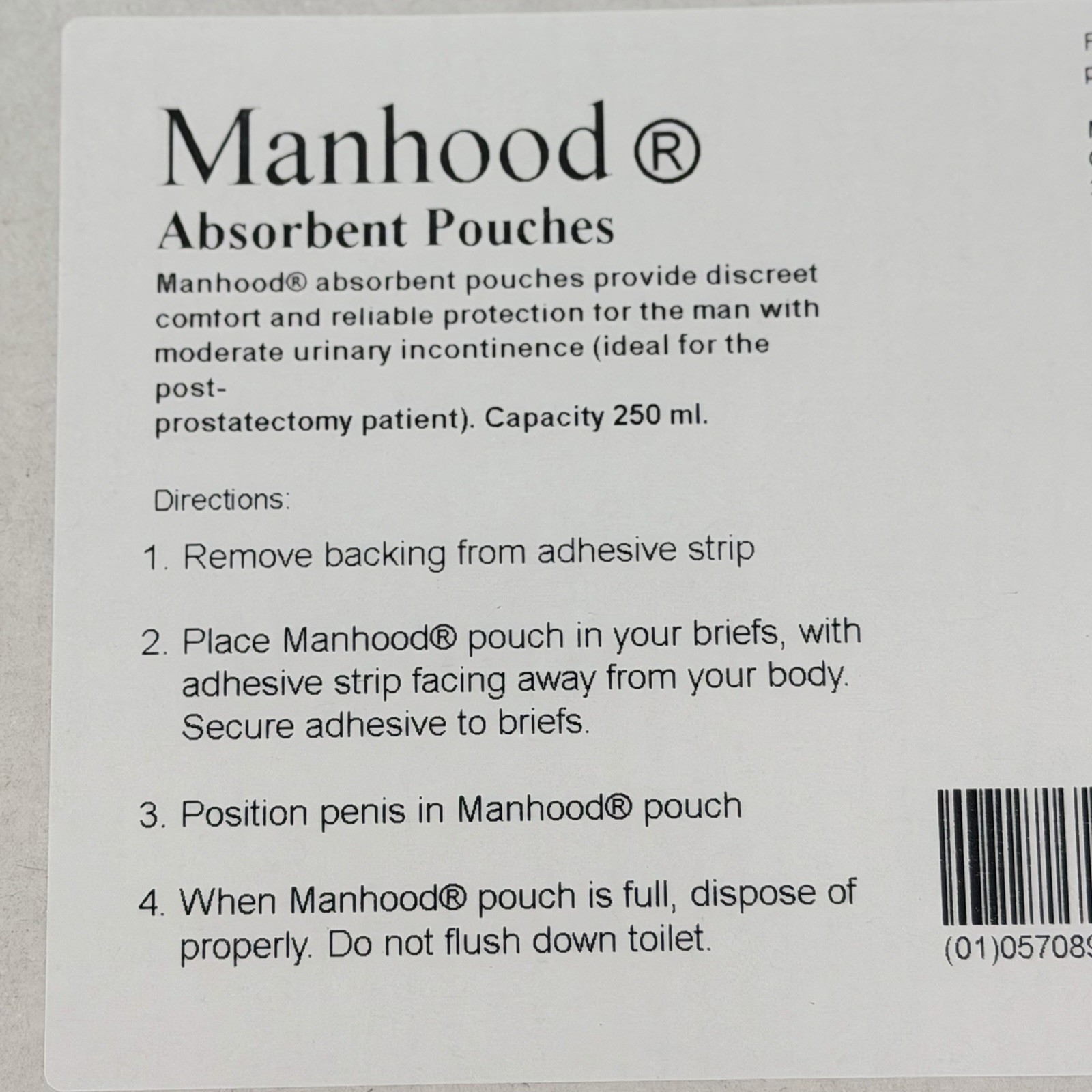Coloplast Manhood Absorbent Pouches REF 27-4200-B 30 Ct Open Box Exp 01/2030
