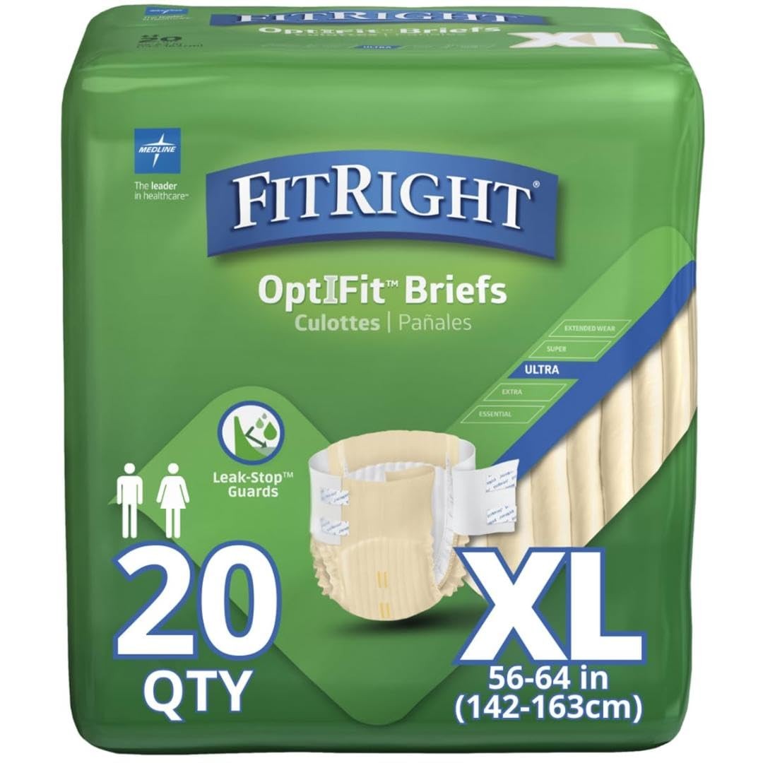 Adult Diapers, Ultra Heavy Absorbency, XL (Waist Size 56in-64in), 80 Count, O…