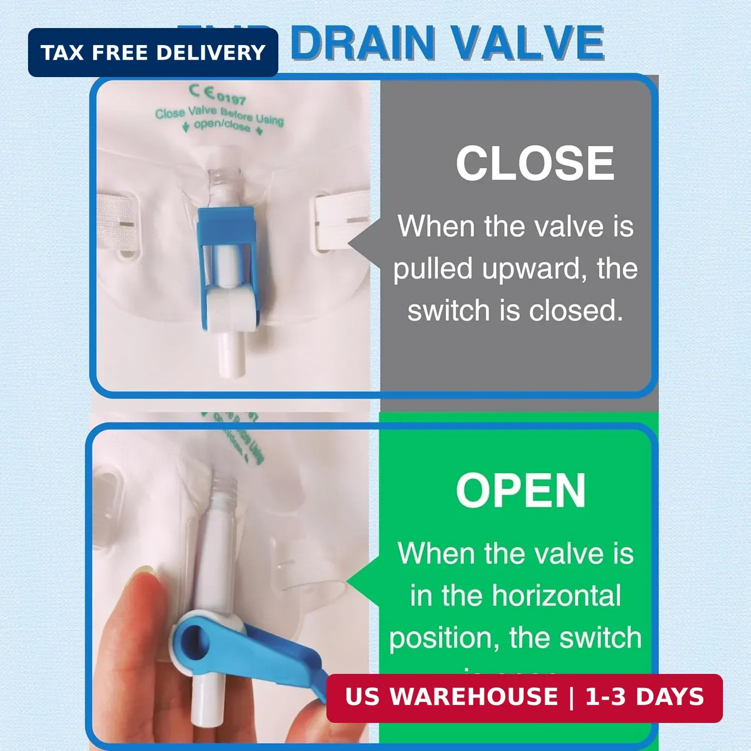 5-Pack 1000ml Catheter Leg Bags with Anti-Reflux Valve, Easy Flip Drain | 32oz L