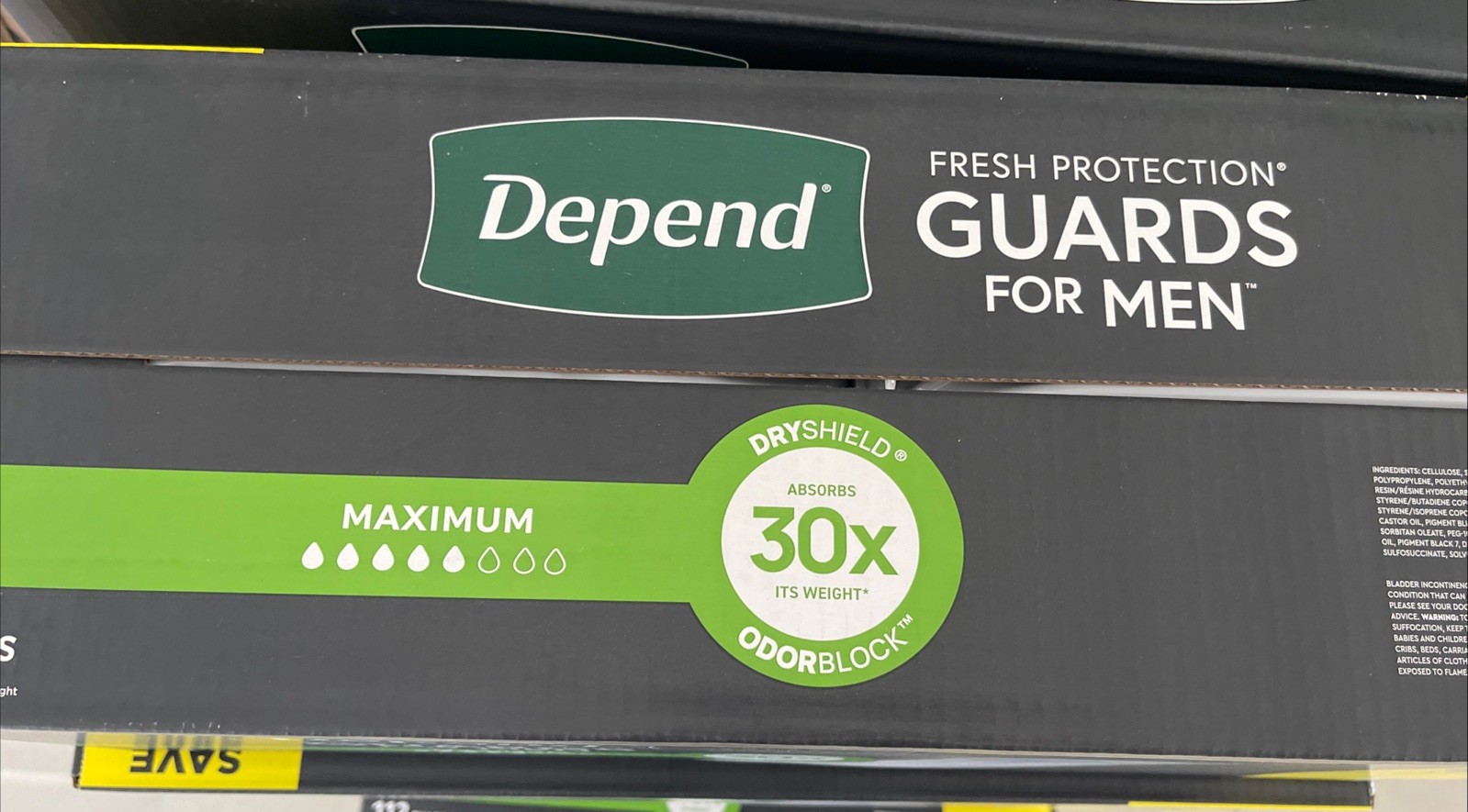 Depend Incontinence Guards for Men, Maximum Absorbency, 112 ct