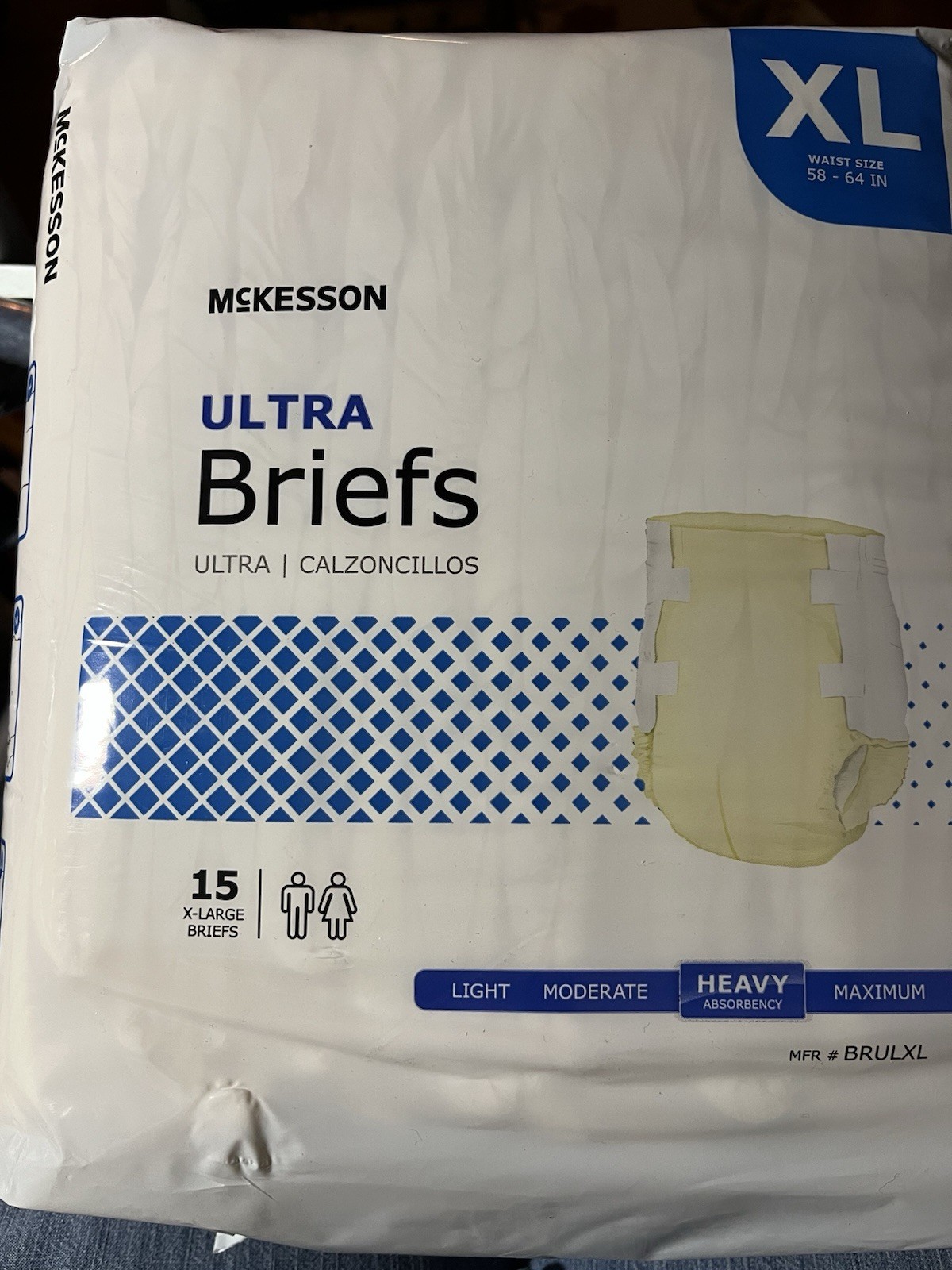NEW McKesson Ultra XL Heavy Absorbency Unisex Briefs – Beige /15 Per Pack
