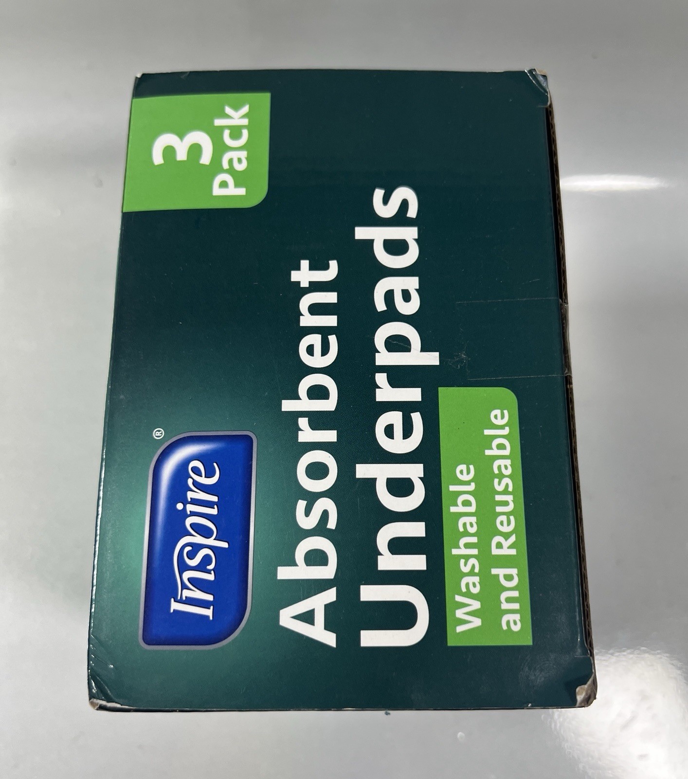 Inspire Washable and Reusable Absorbent Underpads Incontinence 18 x 24 3-Pack