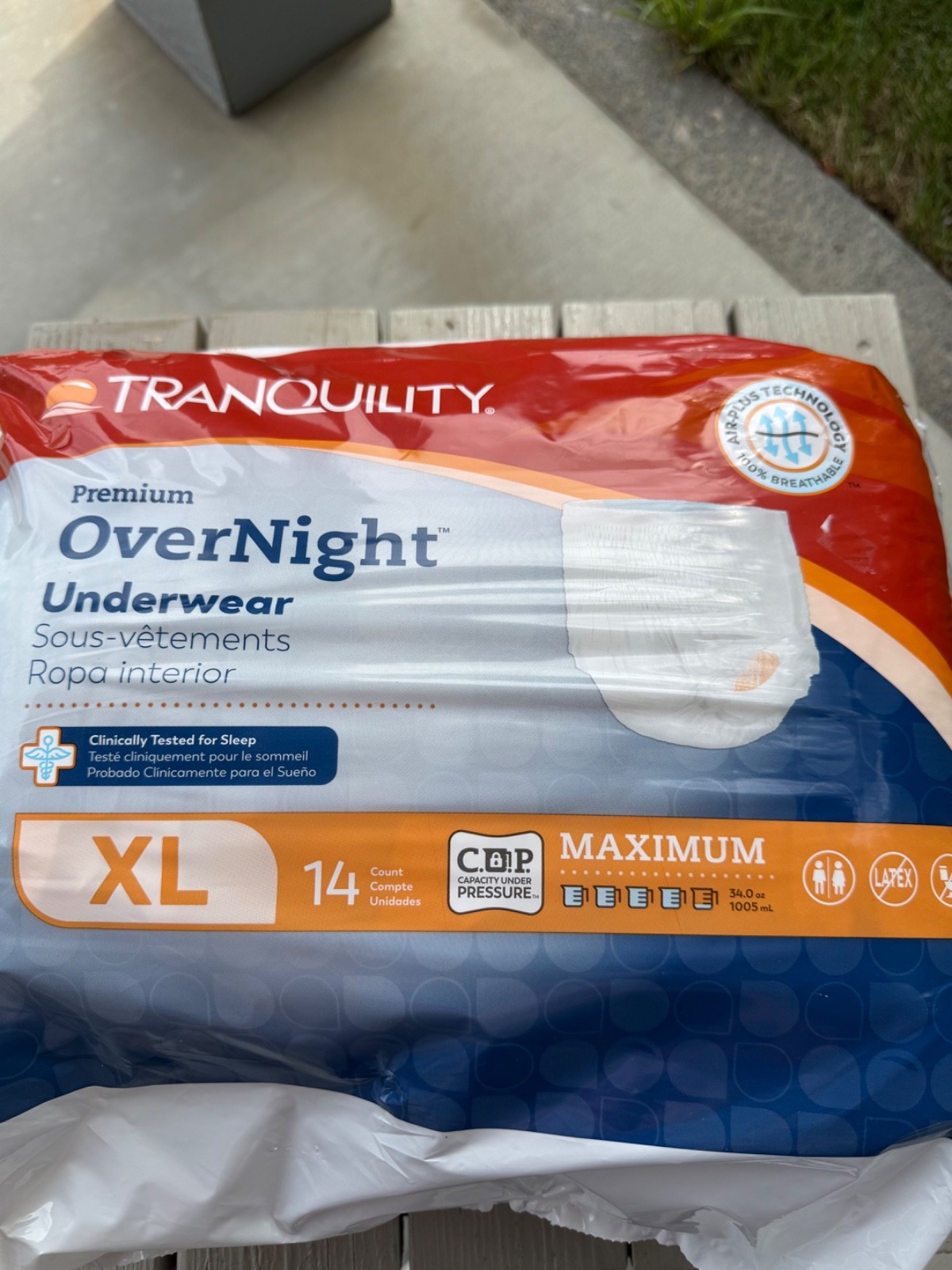 tranquility premium overnight xl Box of 4 packs Each pack contains 14 (Total 56)