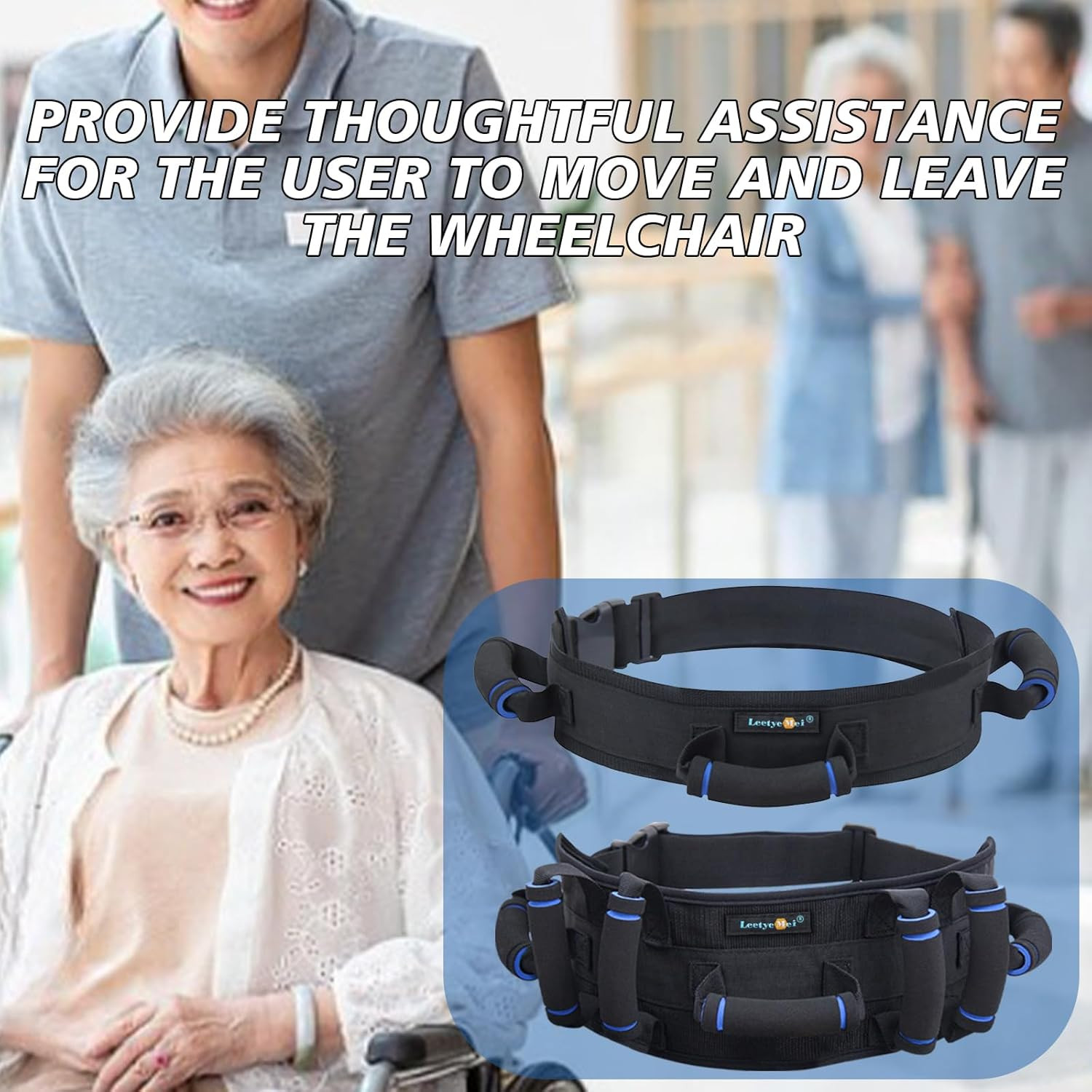 2PCS Gait Belt, Gait Belts for Seniors, Gait Belt with Handles, Gate Belts Medic