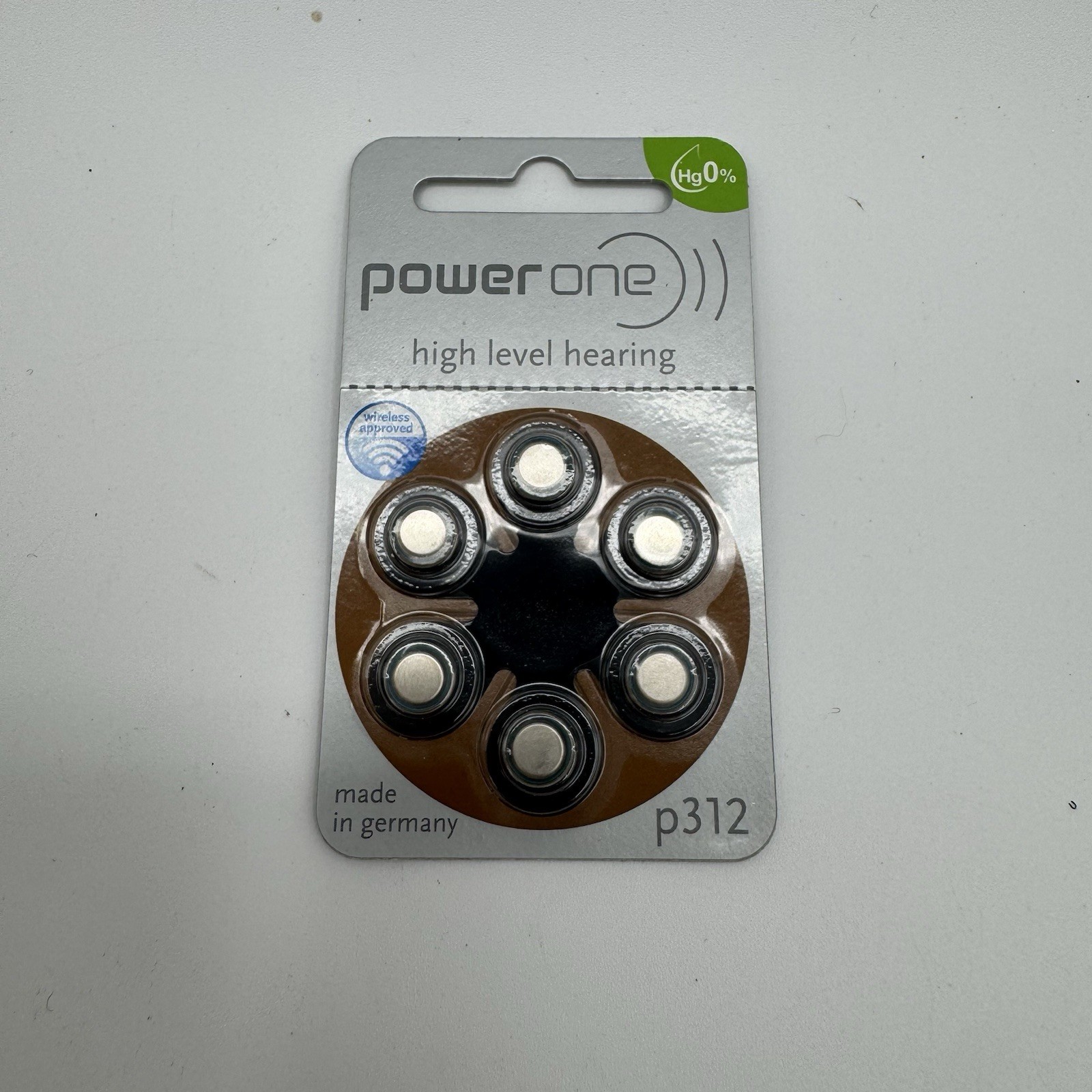 NEW Power One Hearing Aid Battery P312 – 6 batteries Wireless Germany Powerone