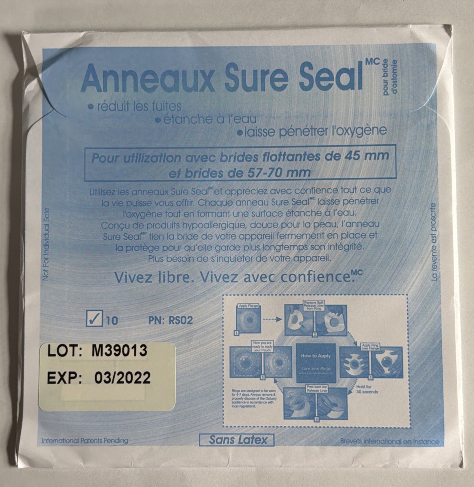 MEDIUM SIZE ANNEAUX SURE SEAL RINGS (1 PKG OF 10)