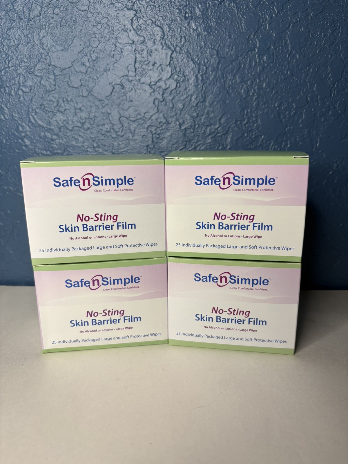 100 Safe n Simple SNS00807 Large No-Sting Skin Barrier Film Wipes Exp 2027