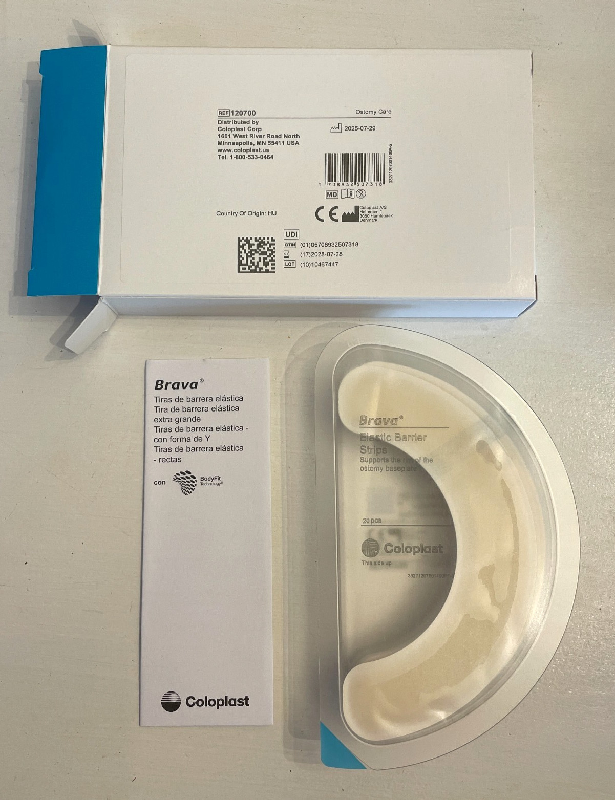 Coloplast Brava Elastic Barrier Strips 120700 Ostomy Support 5.5″ NEW Box of 20