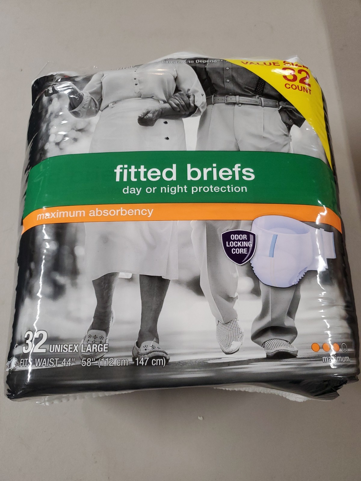 CVS Health Fitted Briefs Day Or Night Maximum Absorbency Unisex Large 32Ct New