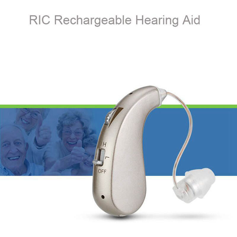 Digital Rechargeable Hearing Aid Noise Cancelling Behind-the-Ear Sound Amplifier