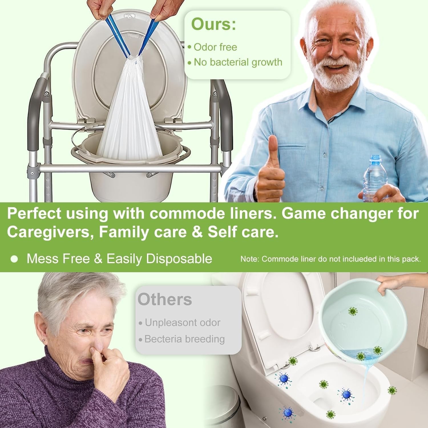 100 Disposable Commode Pads – Leak-Proof Hygiene Solution for Bedside Use