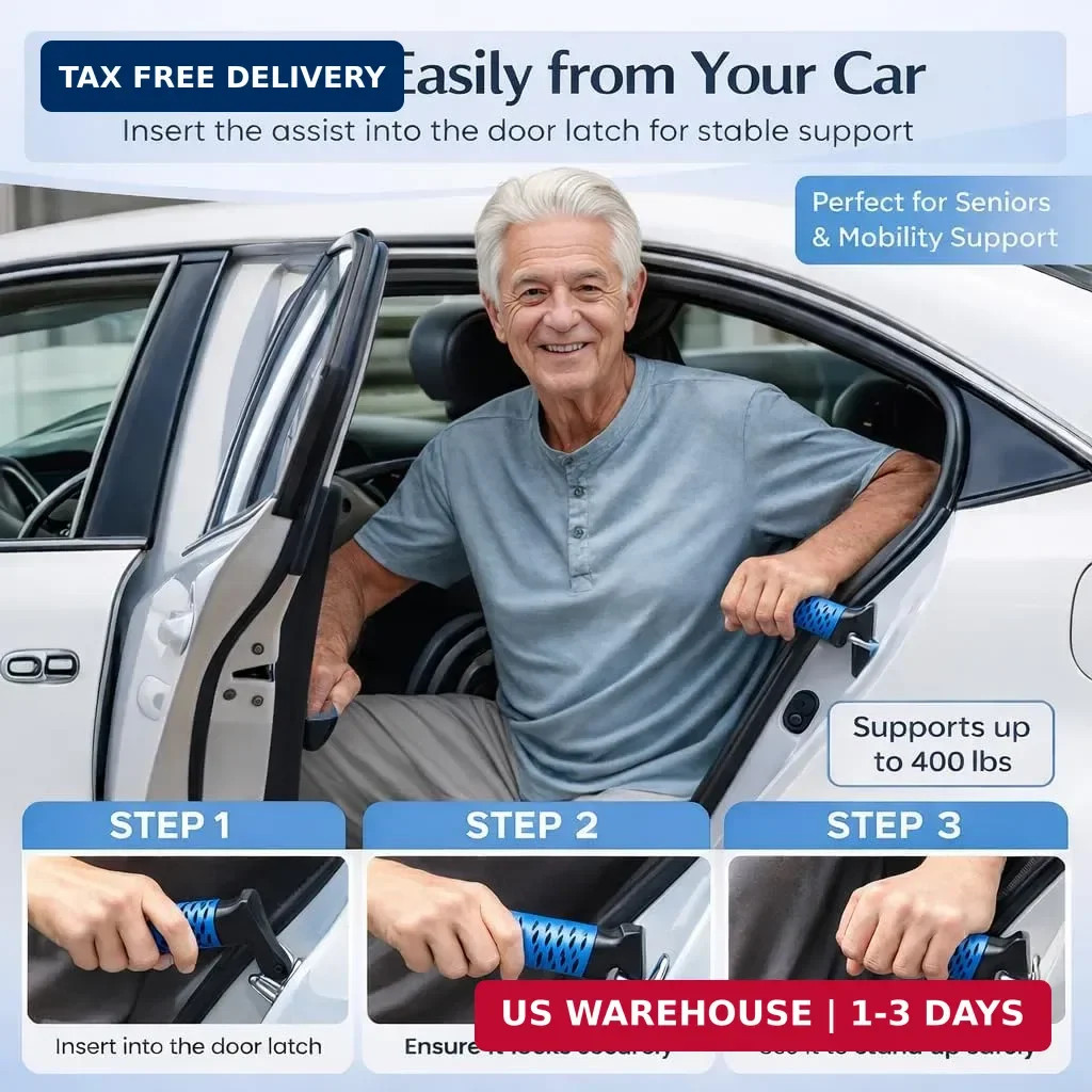 Sock Aid Kit for Seniors – Sock Puller, Leg Lifter Strap & Car Door Handle, Easy