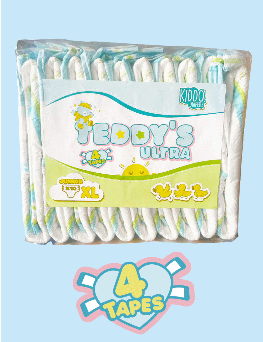 Kiddo Teddy 4 tapes Adult Diaper ABDL High absorbency Brand new Medium/Large/XL