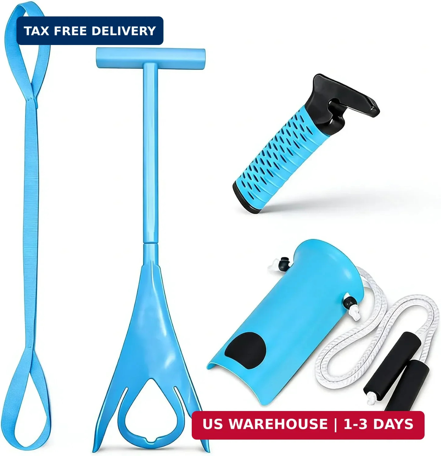 Sock Aid Kit for Seniors – Sock Puller, Leg Lifter Strap & Car Door Handle, Easy