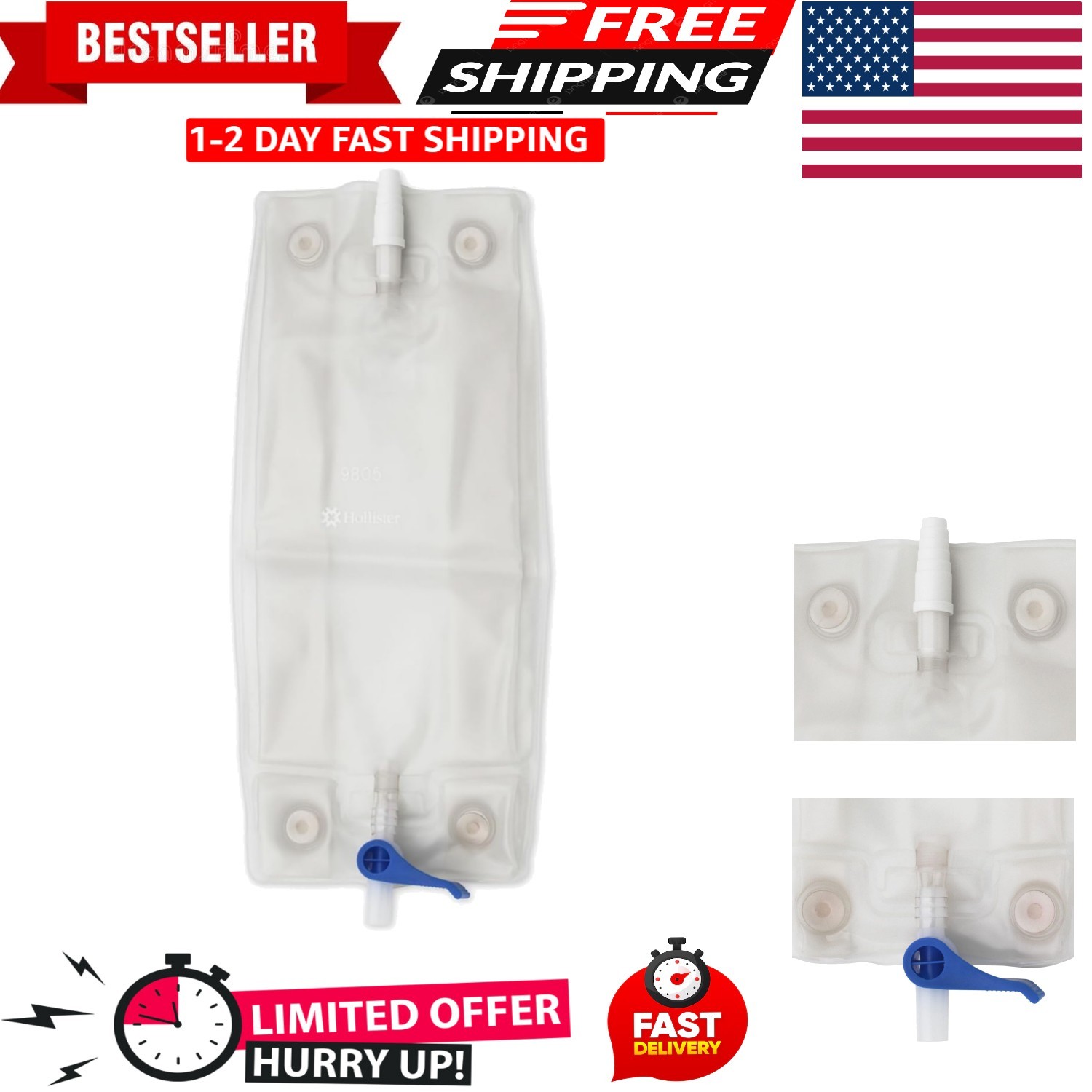 Urinary Leg Bag, Pack of 1, 30 oz 900 mL – Sterile – Convenient Drain with Ea…