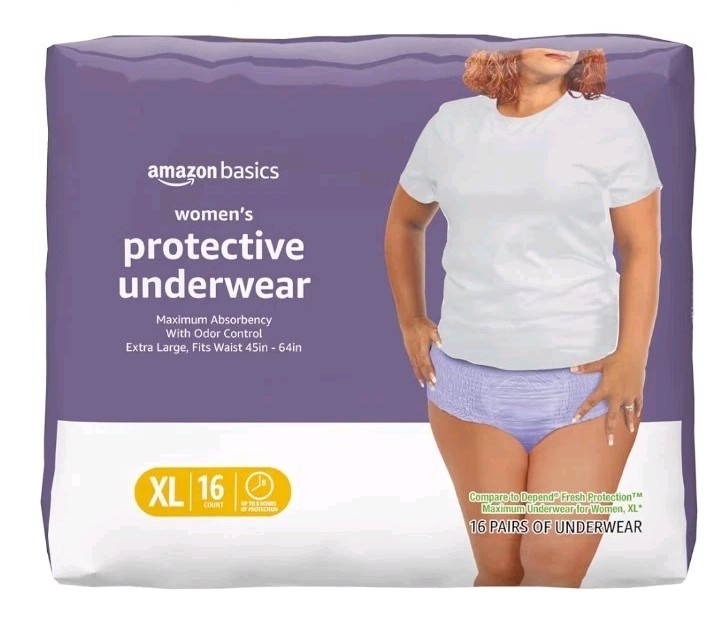 Amazon Basics Postpartum Incontinence Underwear for Women, Maximum Absorbency, F